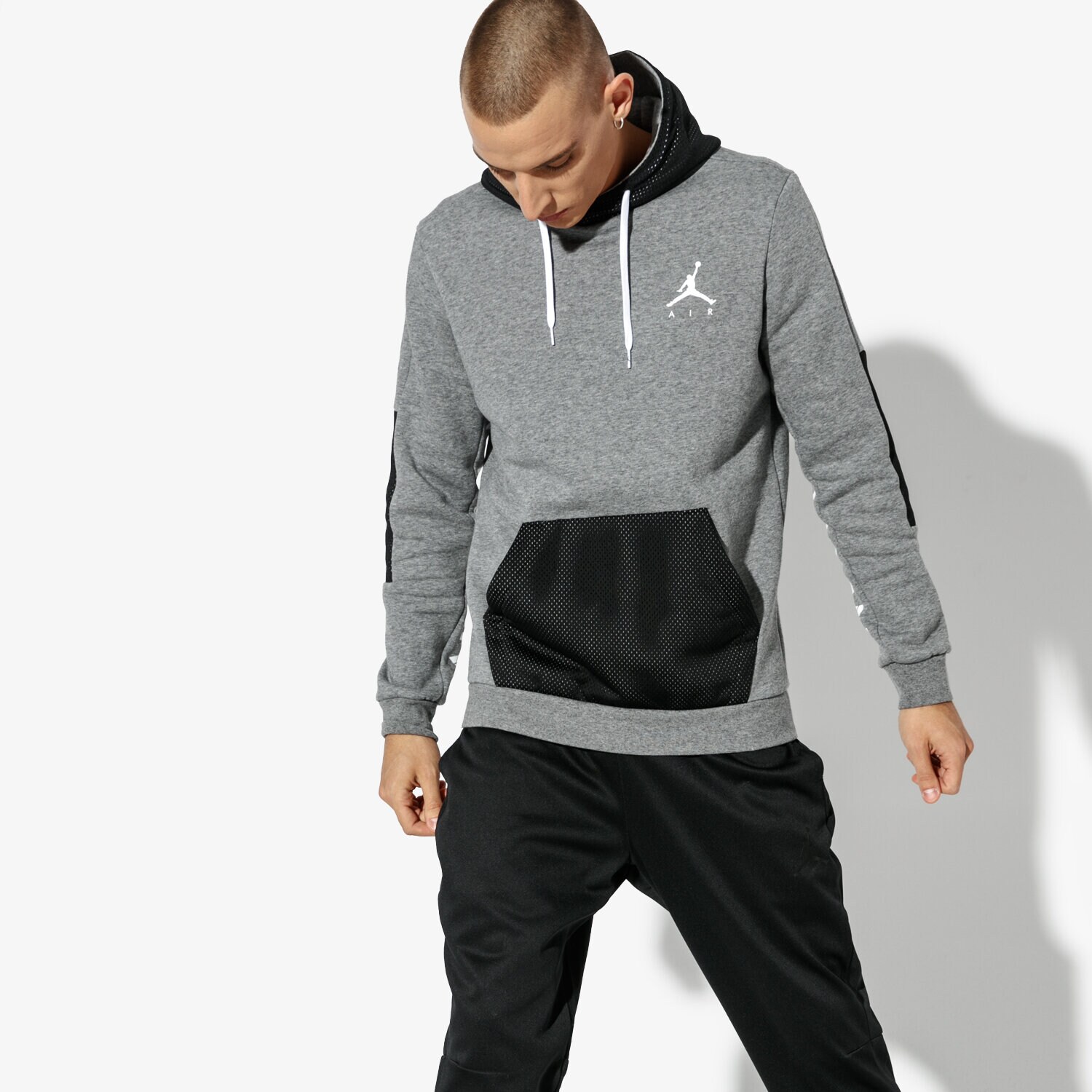Herren JORDAN SWEATSHIRT JORDAN JUMPMAN HYBRID FLEECE PO 939986-092 Grau