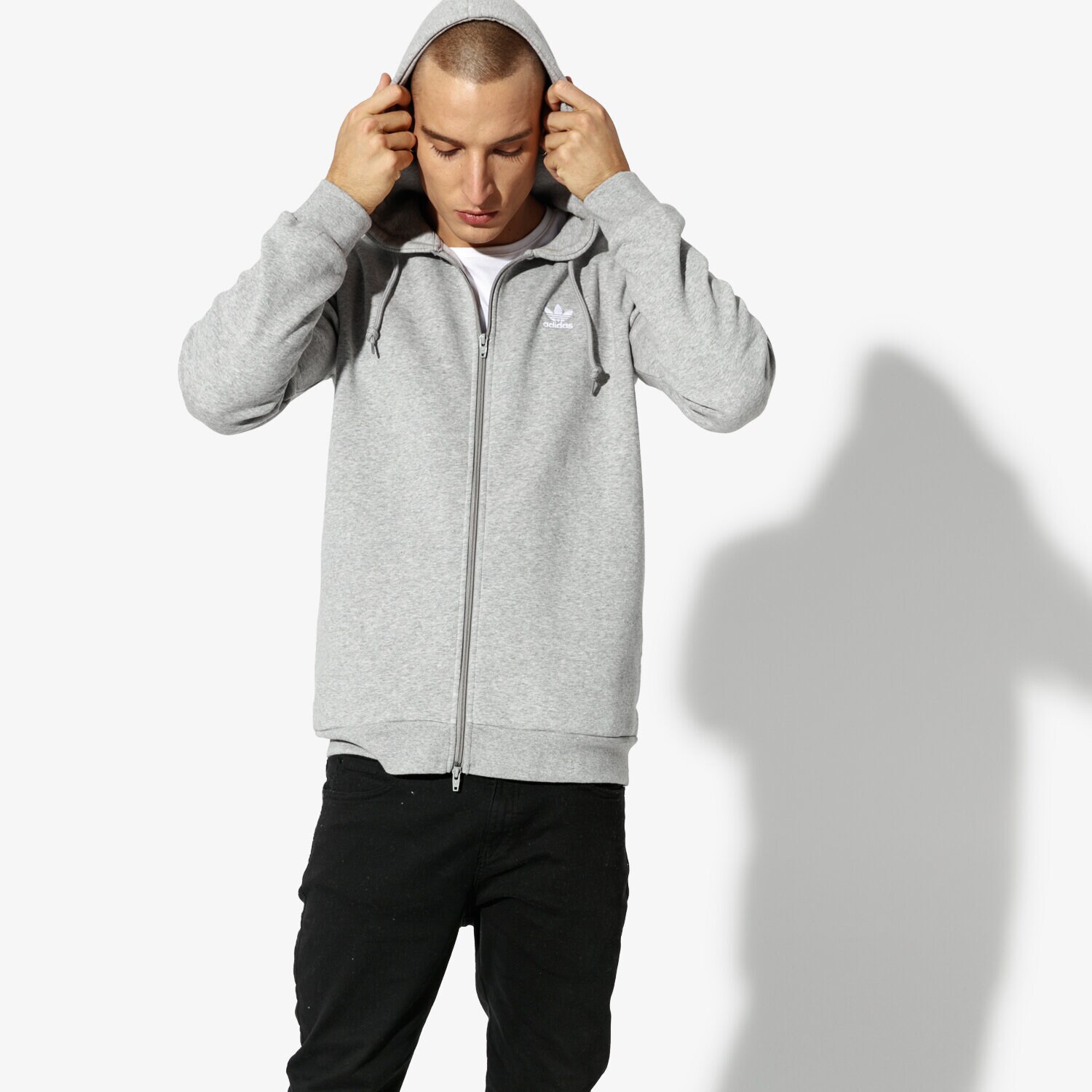 Herren ADIDAS SWEATSHIRT TRF FLC HOODIE DN6015 Grau