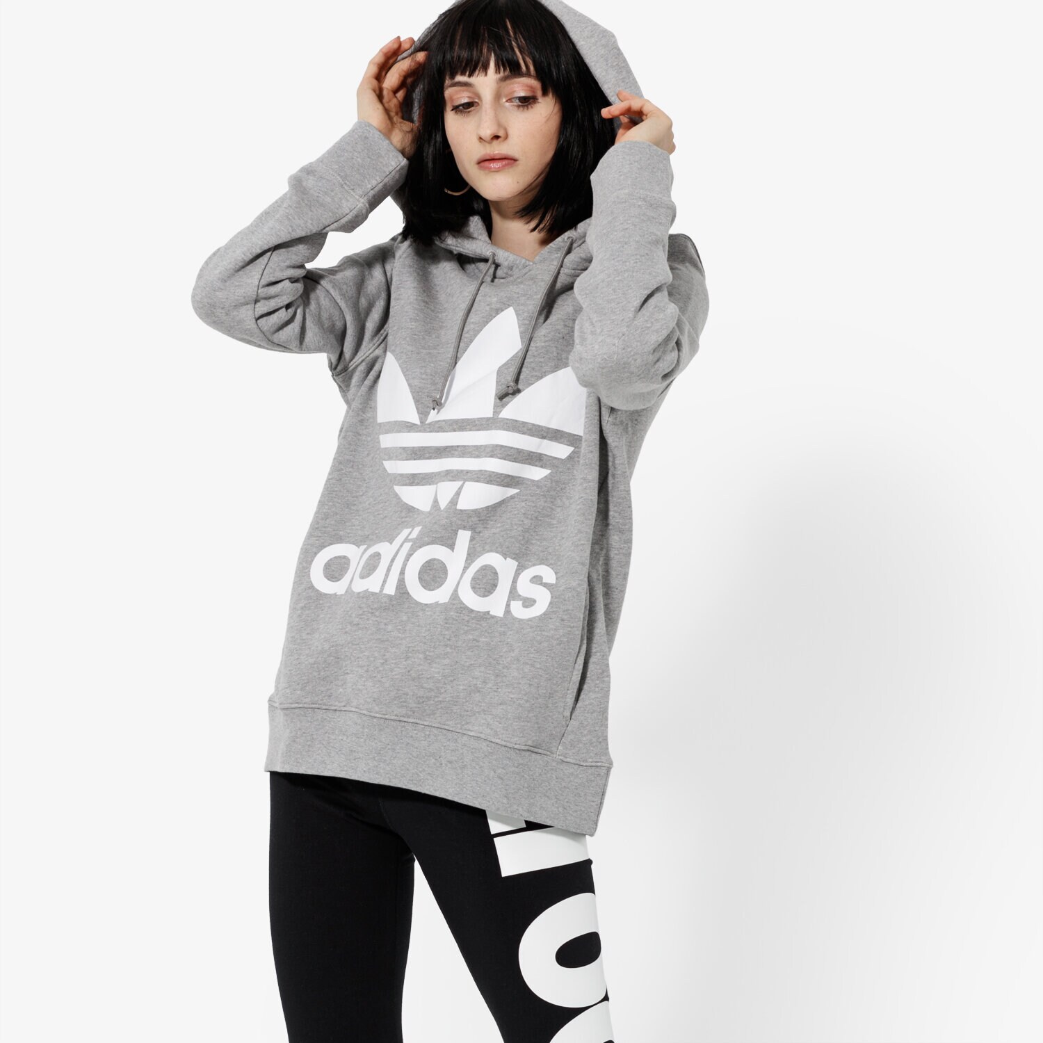 Damen ADIDAS SWEATSHIRT TREFOIL HOODIEMGREYH CY6665 Grau