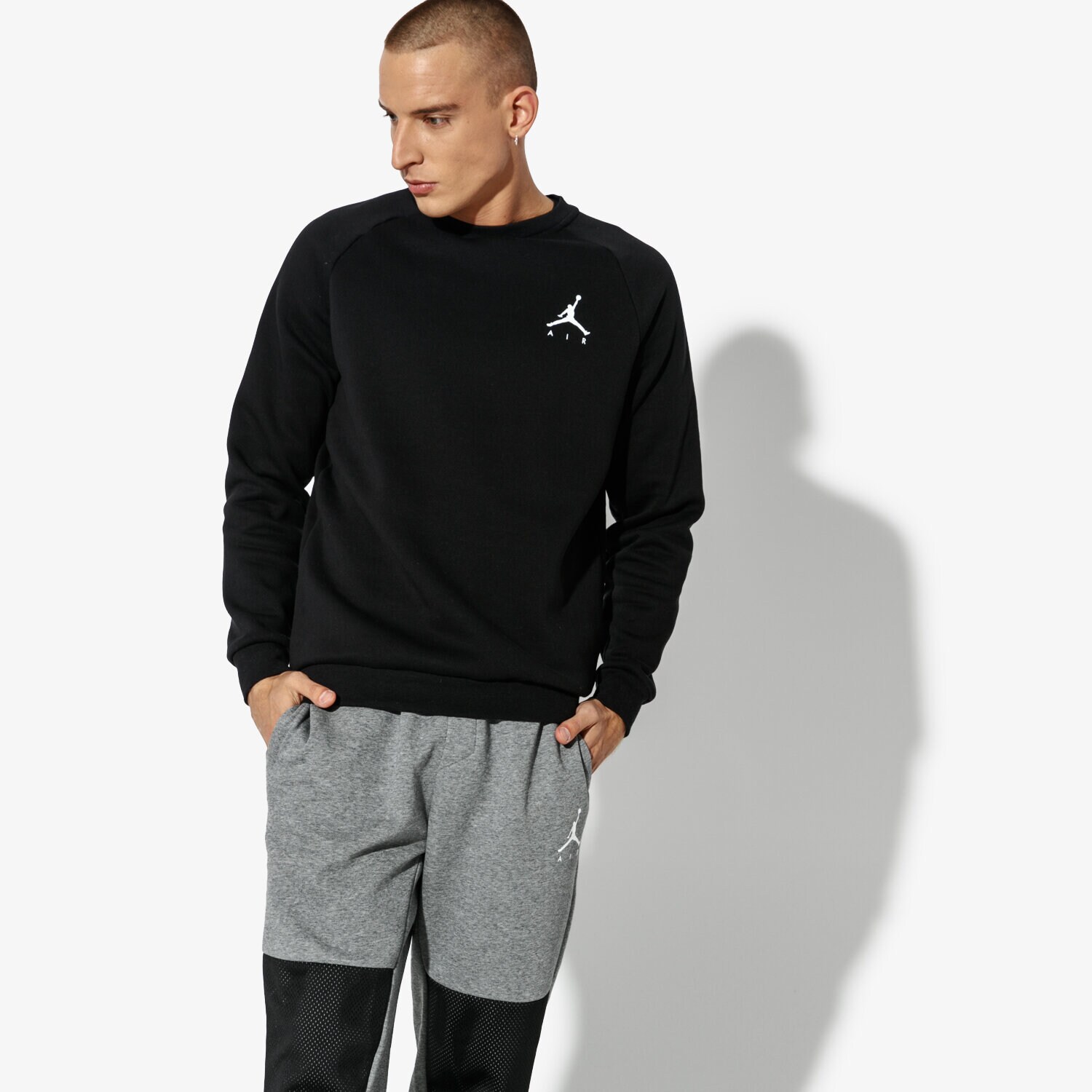 Herren JORDAN SWEATSHIRT JUMPMAN FLEECE CREW 940170-010 Schwarz