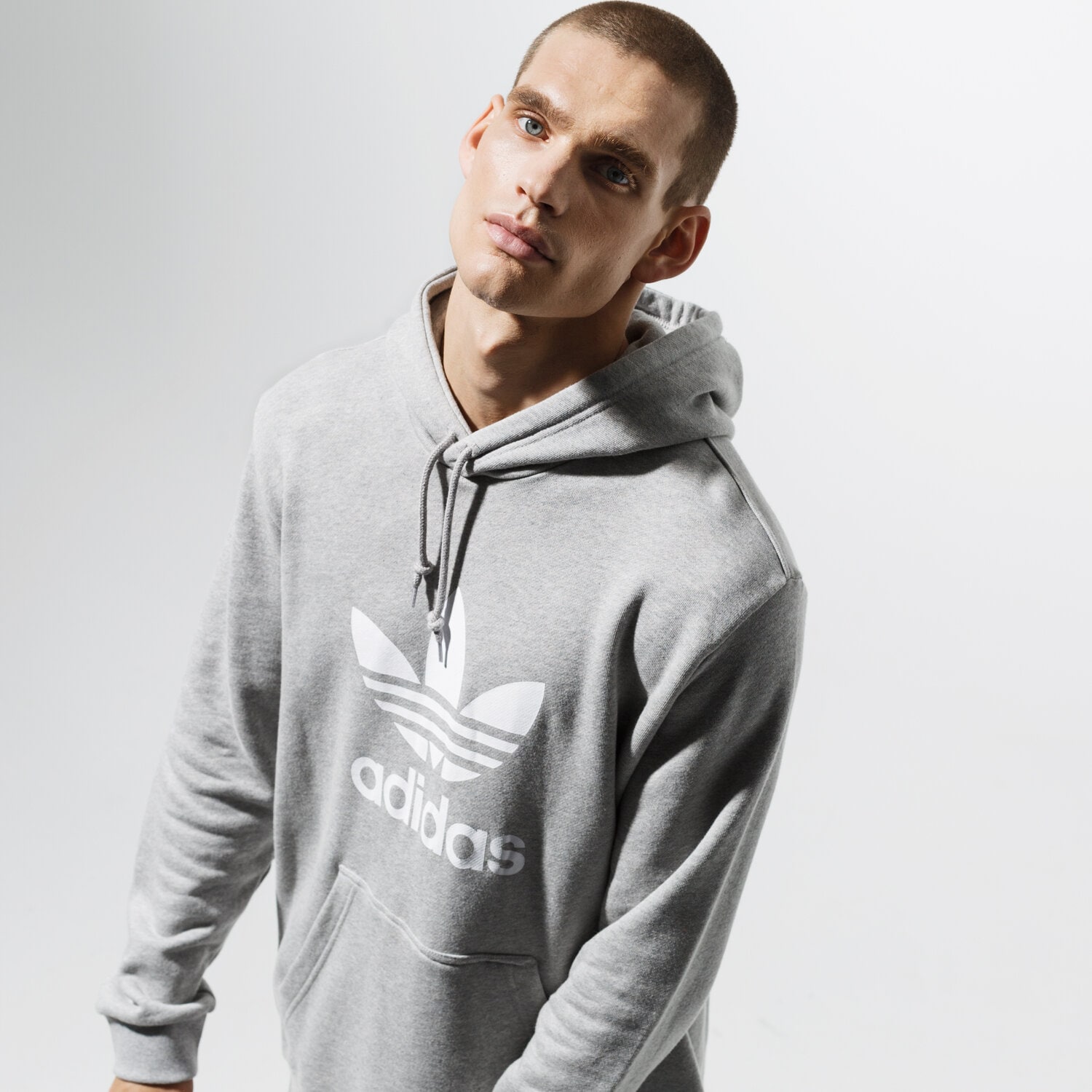 Herren ADIDAS HOODIE TREFOIL HOODIE ADICOLOR DT7963 Grau