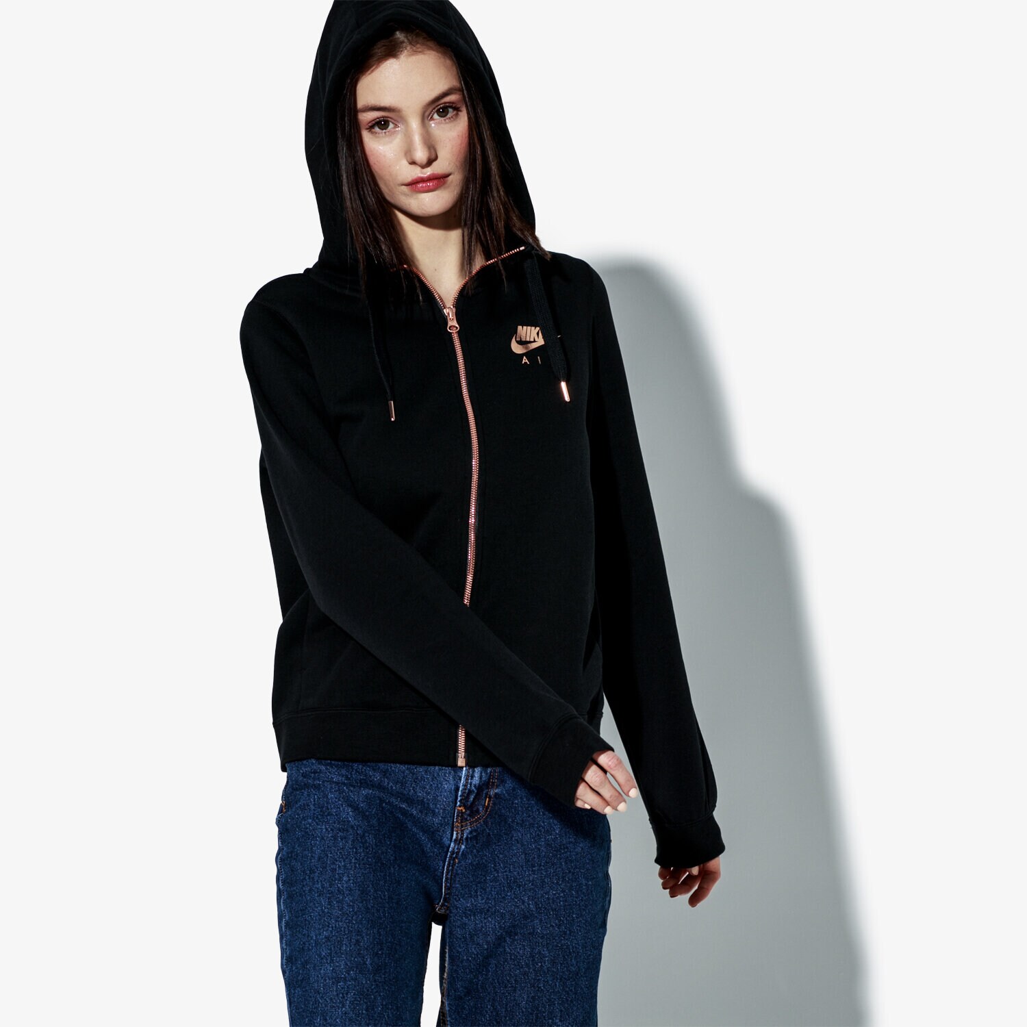 Damen NIKE SWEATSHIRT W NSW RALLY HOODIE FZ AIR AV6229-010 Schwarz