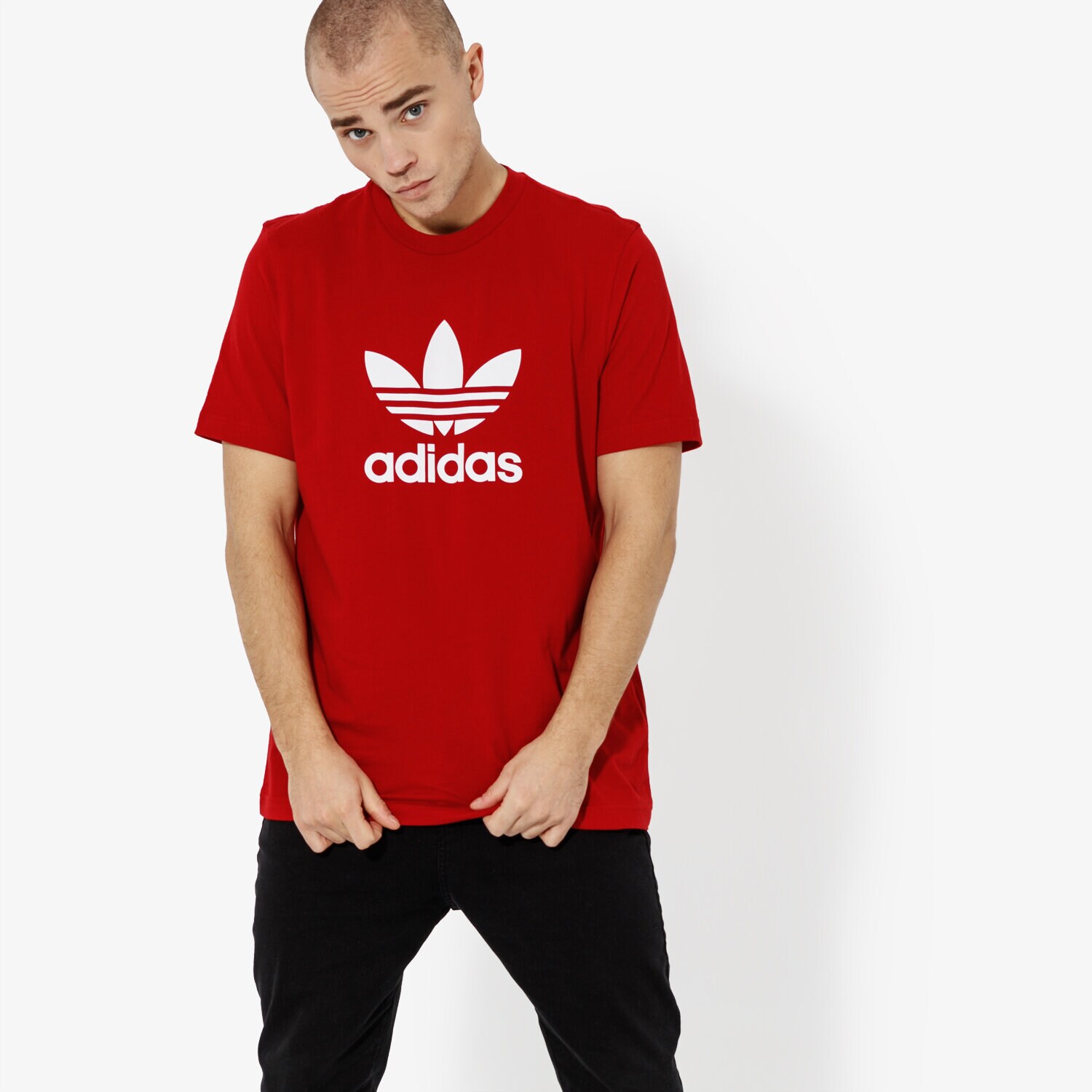 Herren T-Shirt ADIDAS T-SHIRT SS TREFOIL T-SHIRT ADICOLOR DX3609 Rot