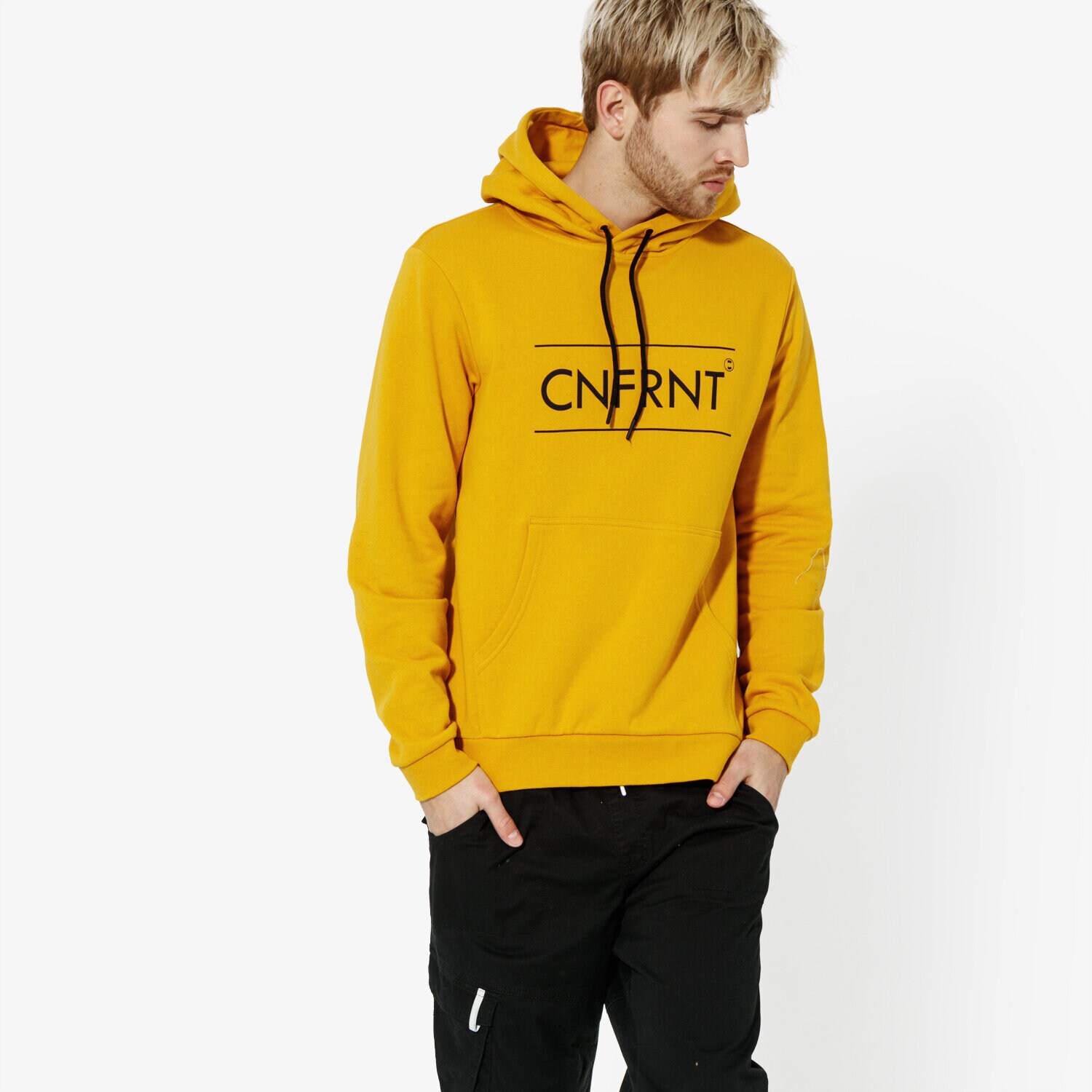 Herren CONFRONT SWEATSHIRT BIG LOGO HOODIE CF19BLM07002 Gelb