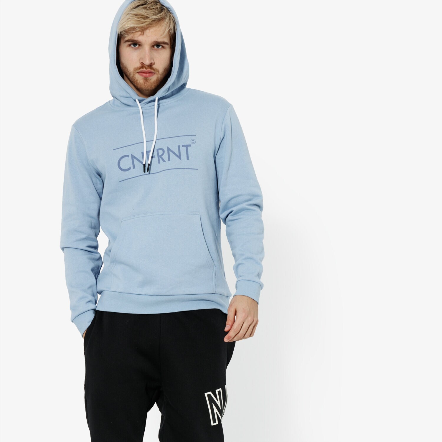 Herren CONFRONT SWEATSHIRT BIG LOGO HOODIE CF19BLM07003 Blau