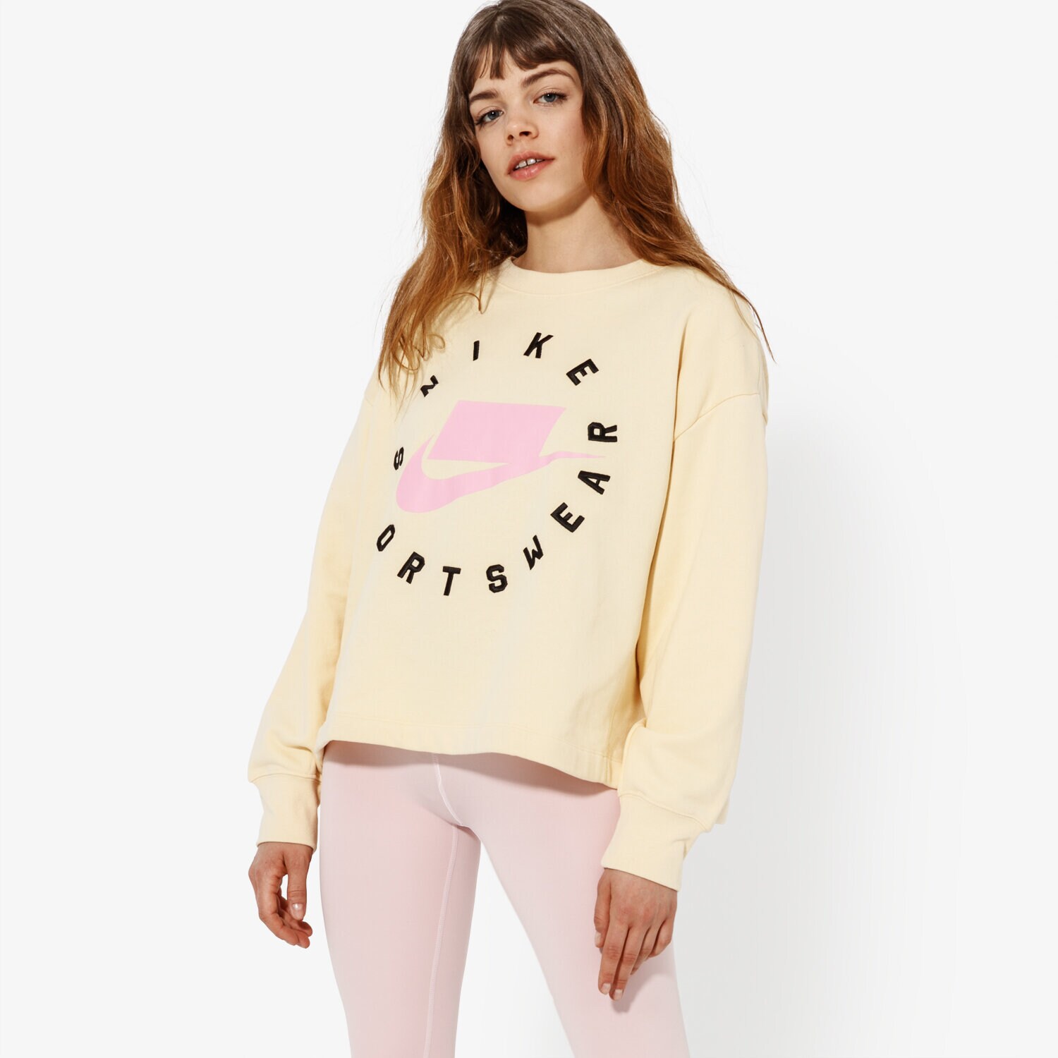 Damen NIKE SWEATSHIRT W NSW NSW CREW FLC FT BF SPORTSWEAR AR3052-294 Beige