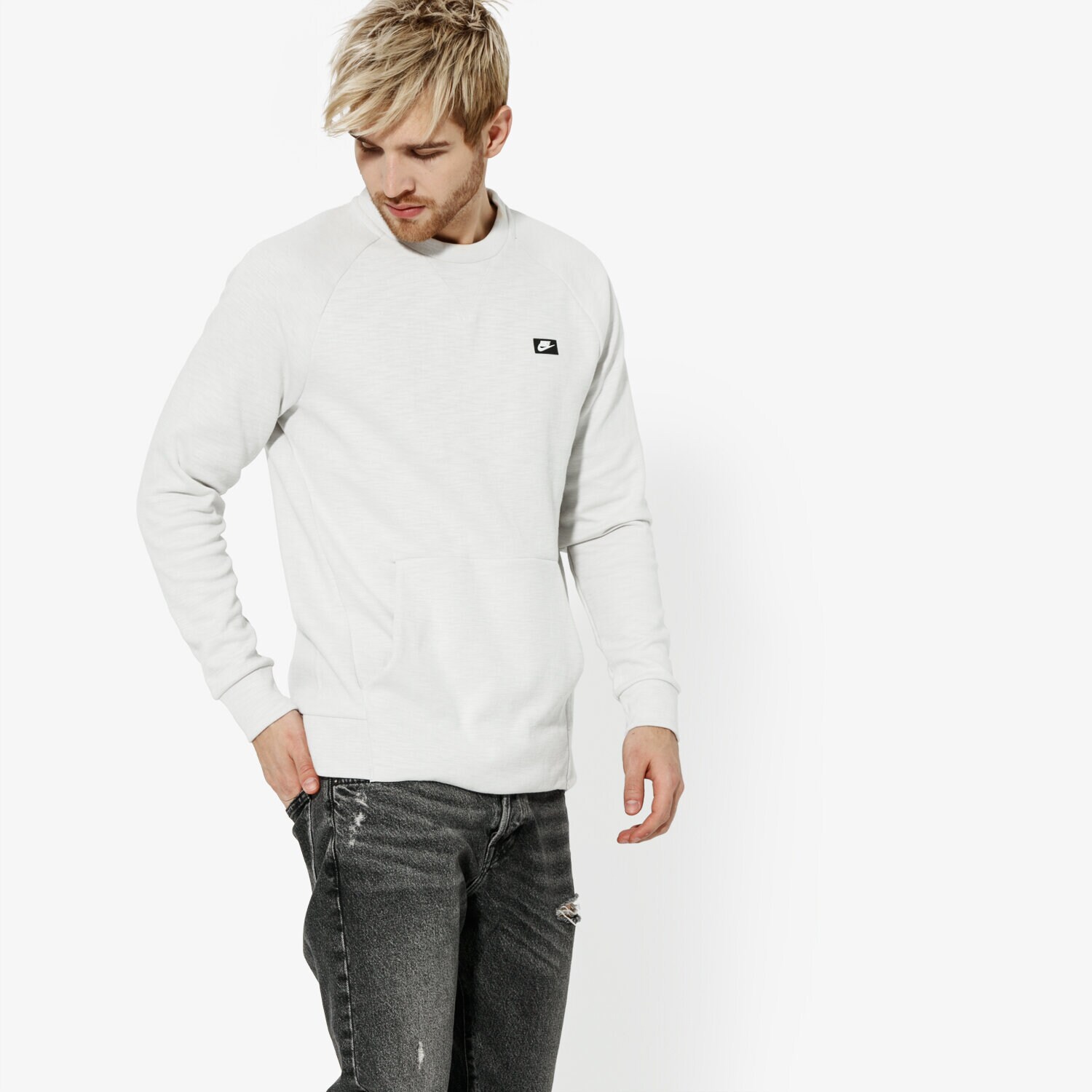 Herren NIKE SWEATSHIRT M NSW OPTIC CRW SPORTSWEAR 928465-133 Grau