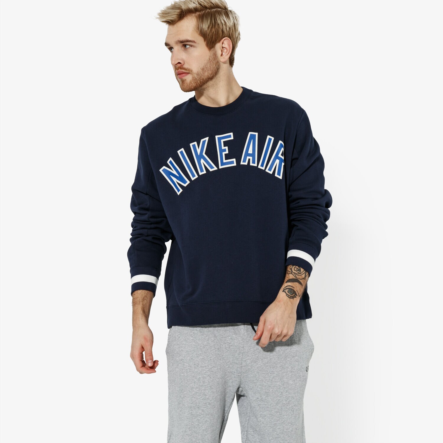 Herren NIKE SWEATSHIRT M NSW NIKE AIR CREW FLC SPORTSWEAR AR1822-451 Dunkelblau