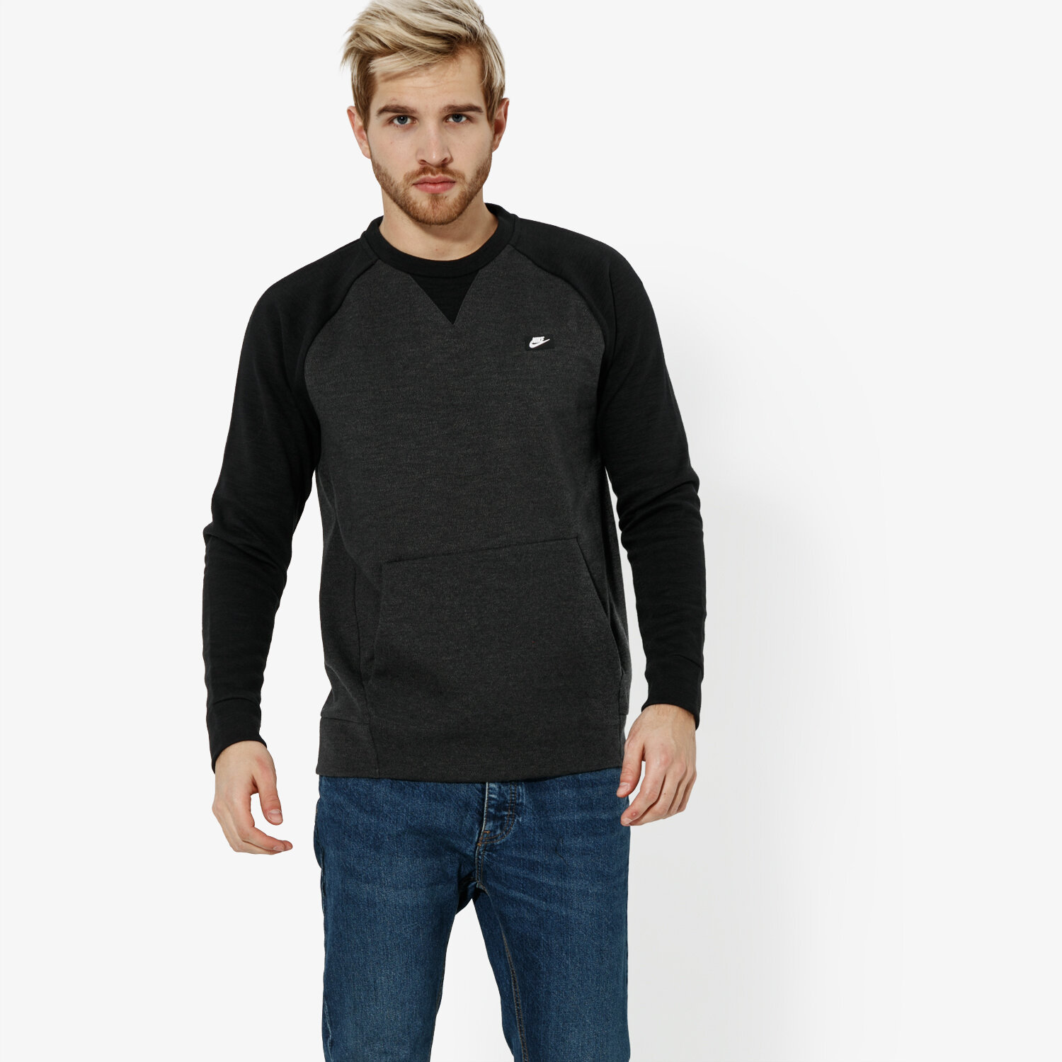 Herren NIKE SWEATSHIRT M NSW OPTIC CRW SPORTSWEAR 928465-010 Schwarz