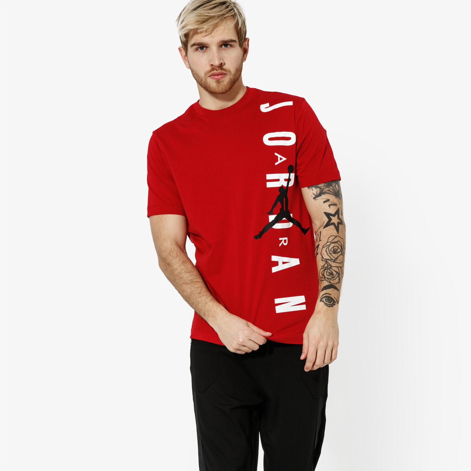 Herren T-Shirt JORDAN T-SHIRT SS M AIR JUMPMAN VERTICAL BV0086-687 Rot