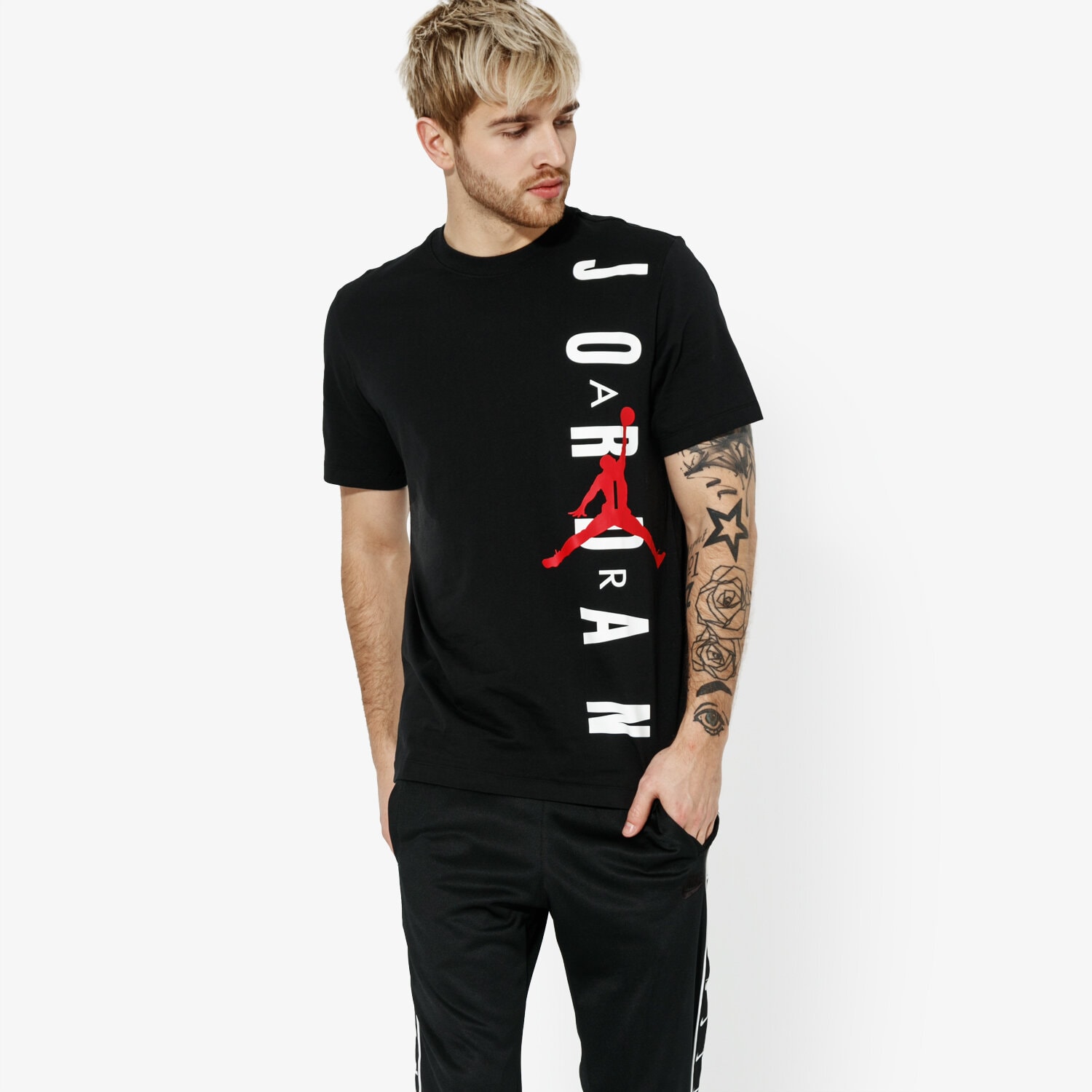 Herren T-Shirt JORDAN T-SHIRT SS M JSW TEE HBR VERTICAL JRDN BV0086-010 Schwarz