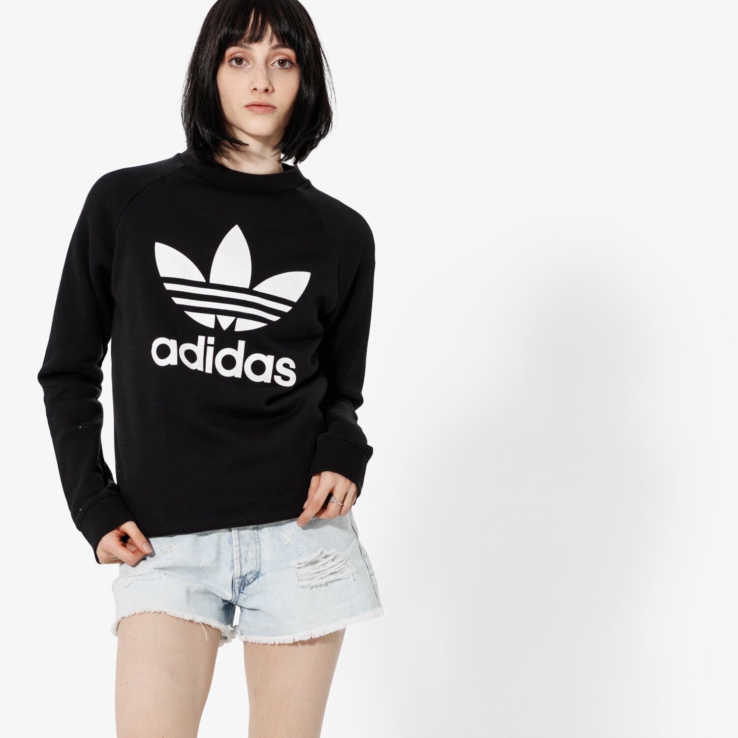 Damen ADIDAS SWEATSHIRT TRF CREW SWEAT ADICOLOR DV2612 Schwarz