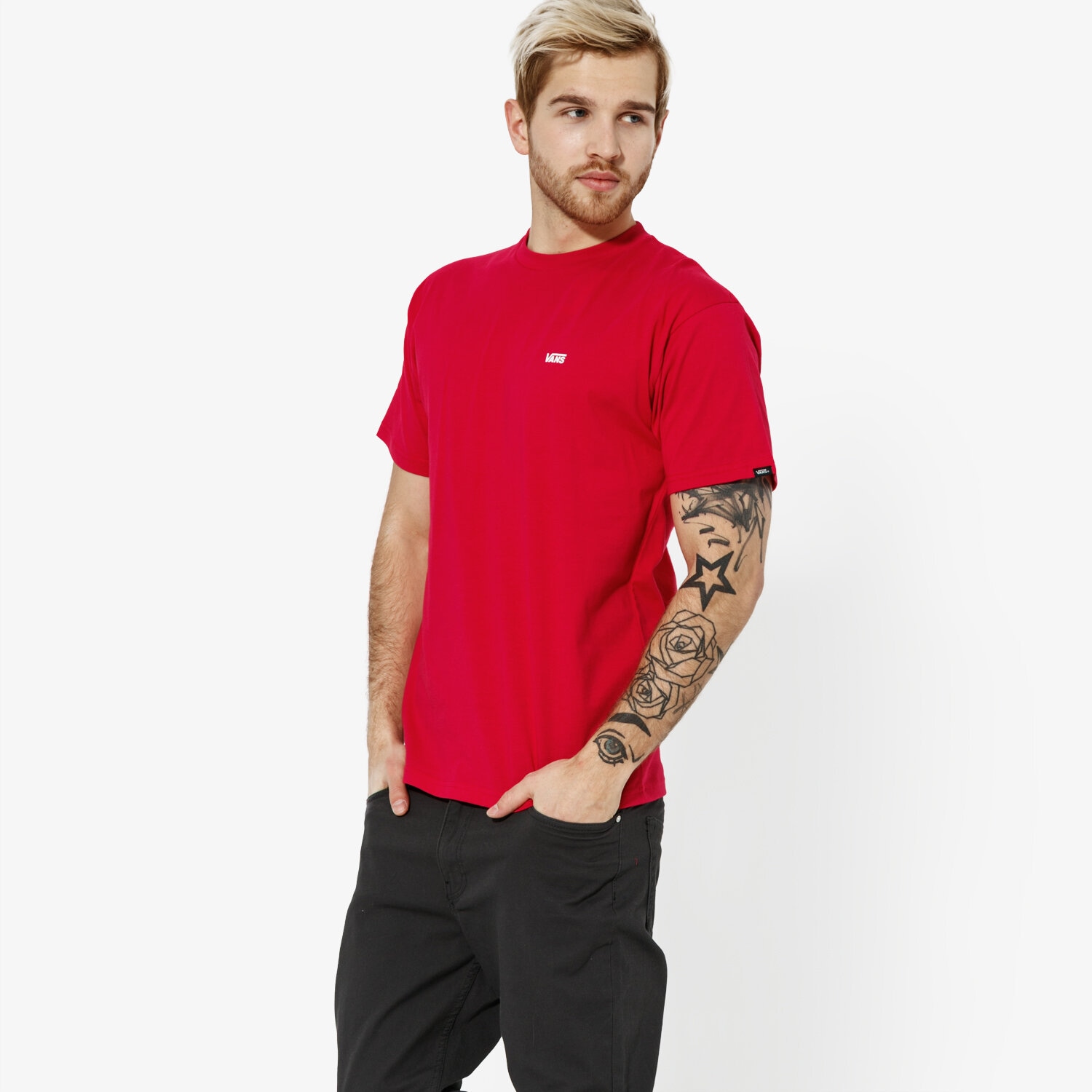 Herren T-Shirt VANS T-SHIRT SS MN LEFT CHEST LOGO TEE PNK VN0A3CZETDE1 Rosa