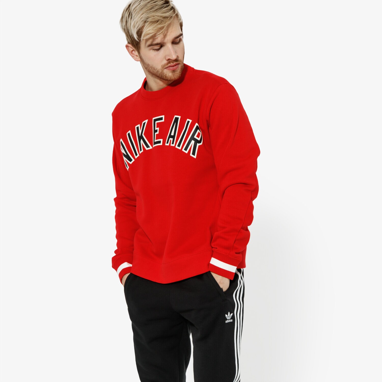 Herren NIKE SWEATSHIRT M NSW NIKE AIR CREW FLC SPORTSWEAR AR1822-657 Rot