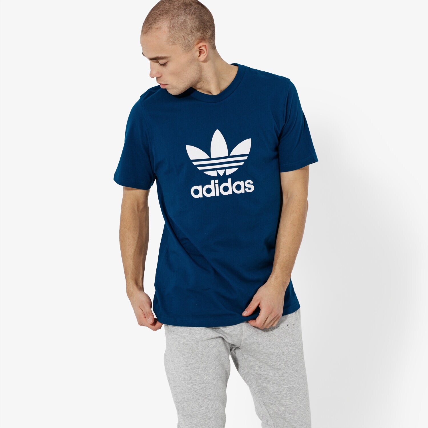 Herren T-Shirt ADIDAS T-SHIRT SS TREFOIL T-SHIRT ADICOLOR DV1603 Blau