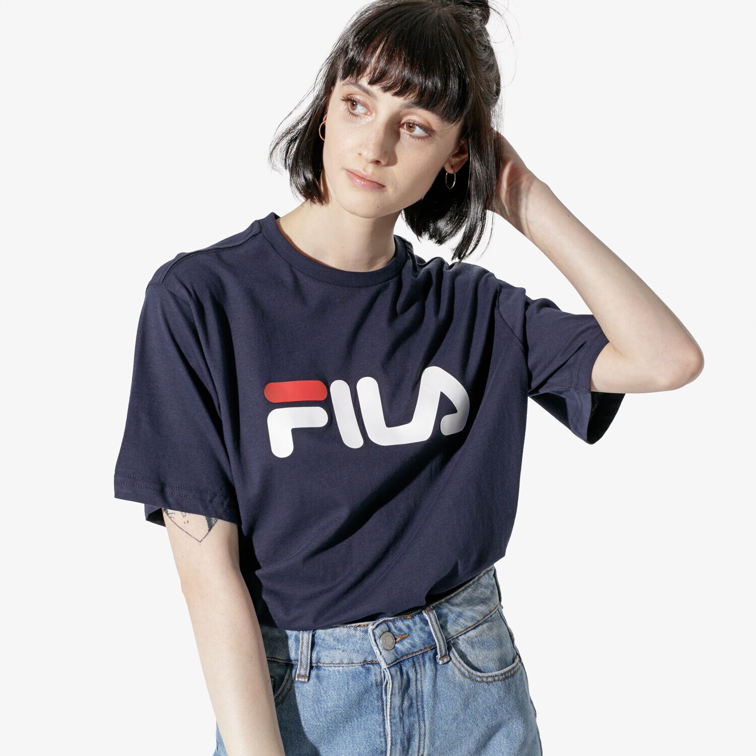 Damen T-Shirt FILA T-SHIRT SS PURE SHORT SLEEVE SHIRT WW 681093170W Dunkelblau