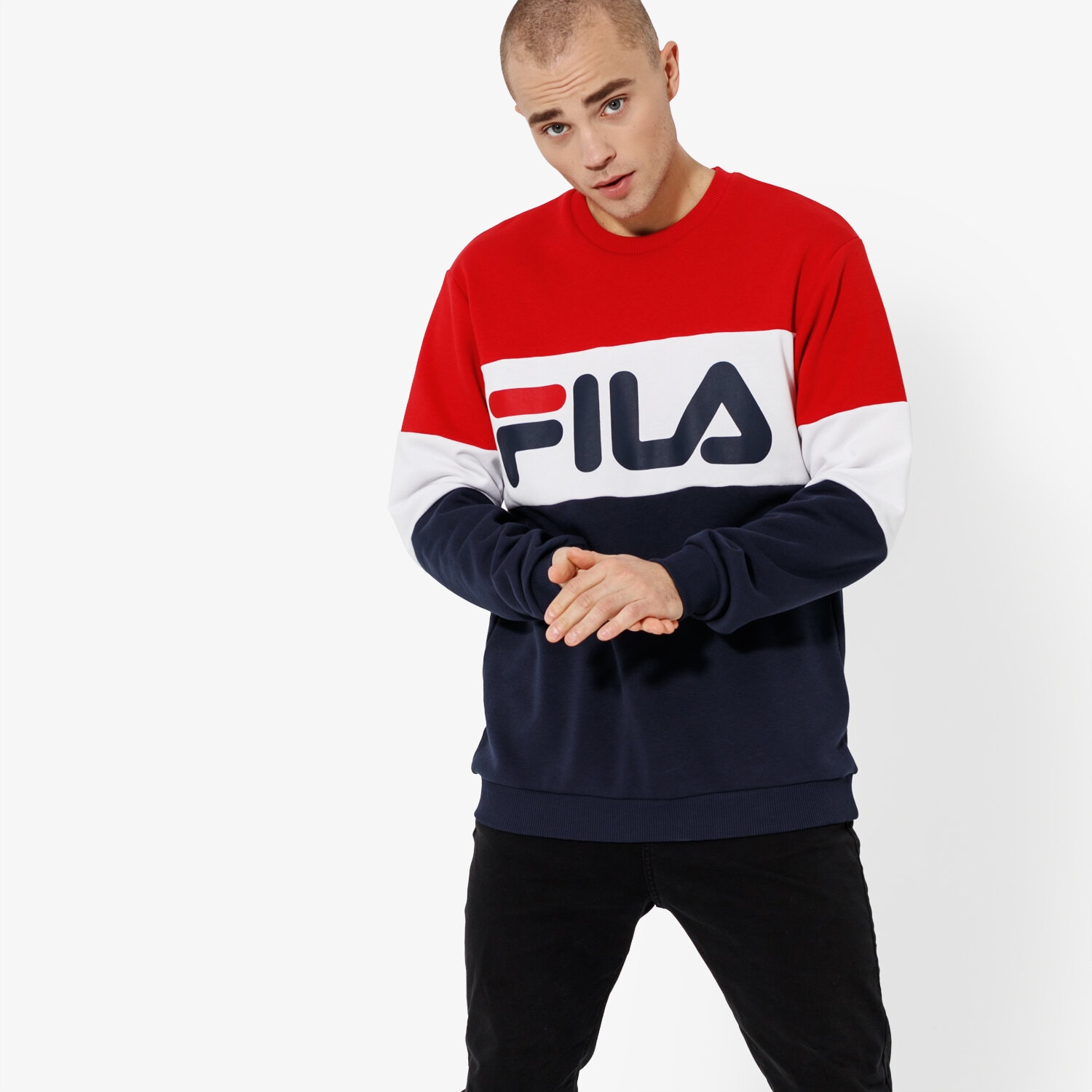 Herren FILA SWEATSHIRT STRAIGHT BLOCKED CREW SWEAT 681255G06 Dunkelblau
