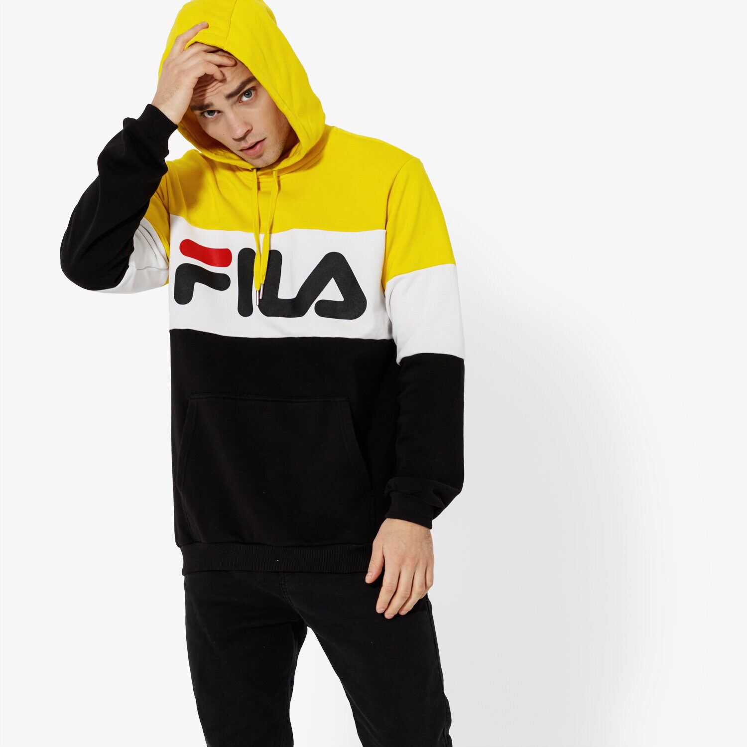Herren FILA SWEATSHIRT NIGHT BLOCKED HOODIE 687001A063 Schwarz