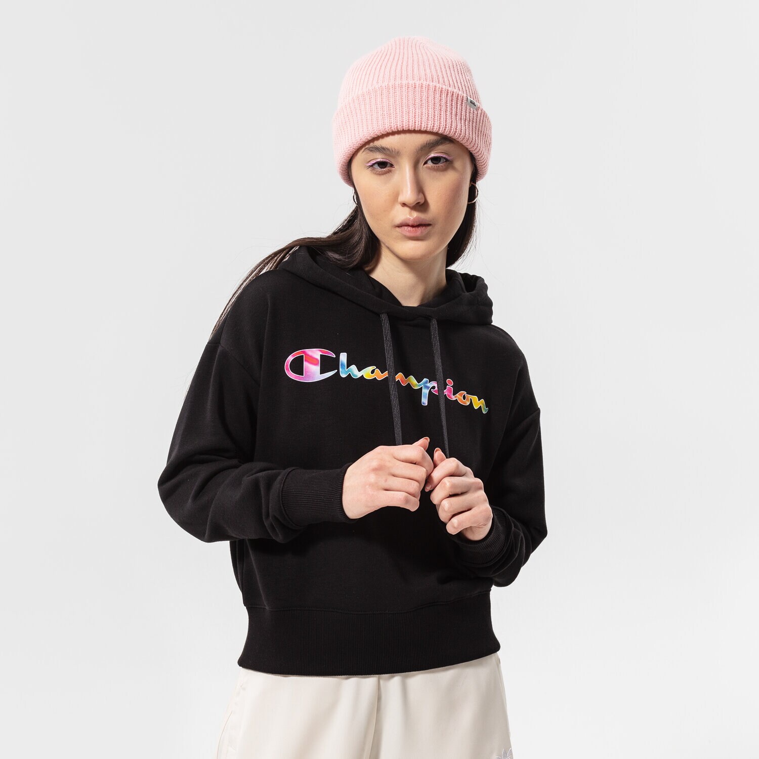 Damen CHAMPION HOODIE HOODED SWEATSHIRT 114982KK001 Schwarz