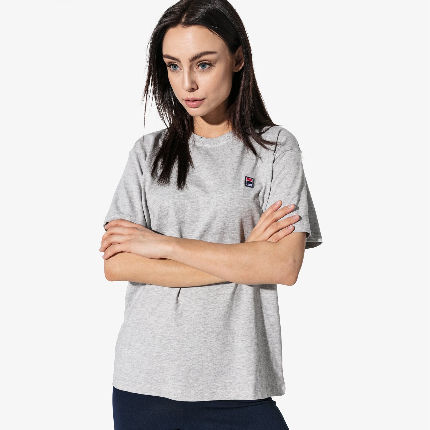 Damen T-Shirt FILA T-SHIRT SS NOVA CROPPED TEE SS 682319B13 Grau