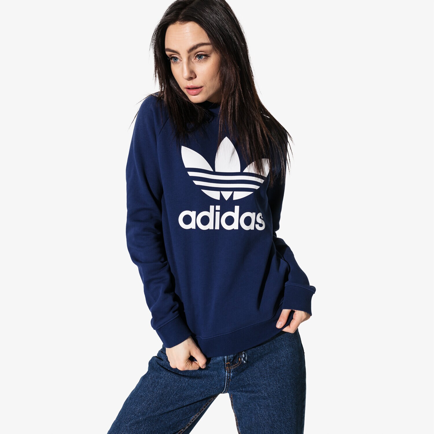 Damen ADIDAS SWEATSHIRT TRF CREW SWEAT ADICOLOR DV2625 Dunkelblau