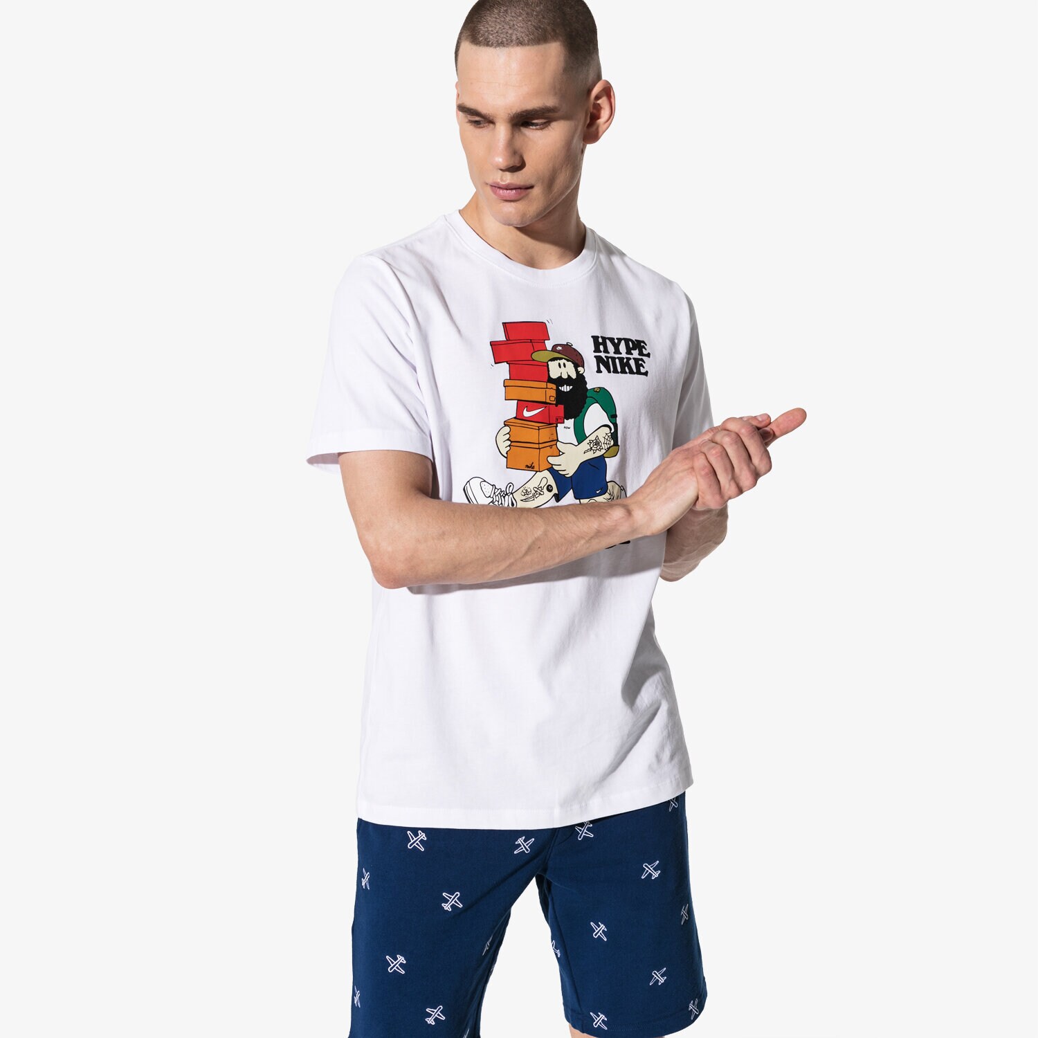 Herren T-Shirt NIKE T-SHIRT SS M NSW TEE HYPE NIKE 1 SPORTSWEAR AR5075-100 Weiß