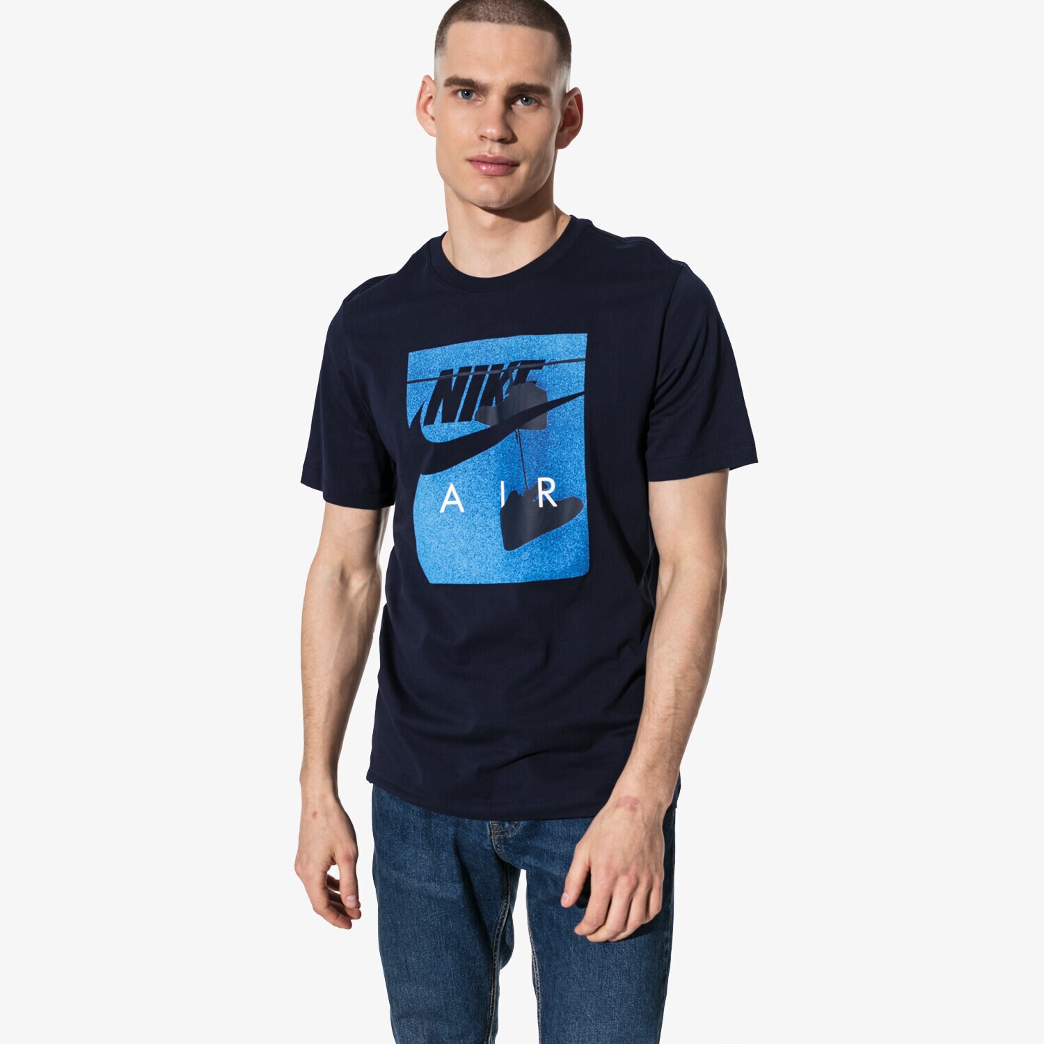 Herren T-Shirt NIKE T-SHIRT SS M NSW TEE NIKEAIR FENCE PHOTO ATHLETIC DEPAR AR5031-451 Dunkelblau