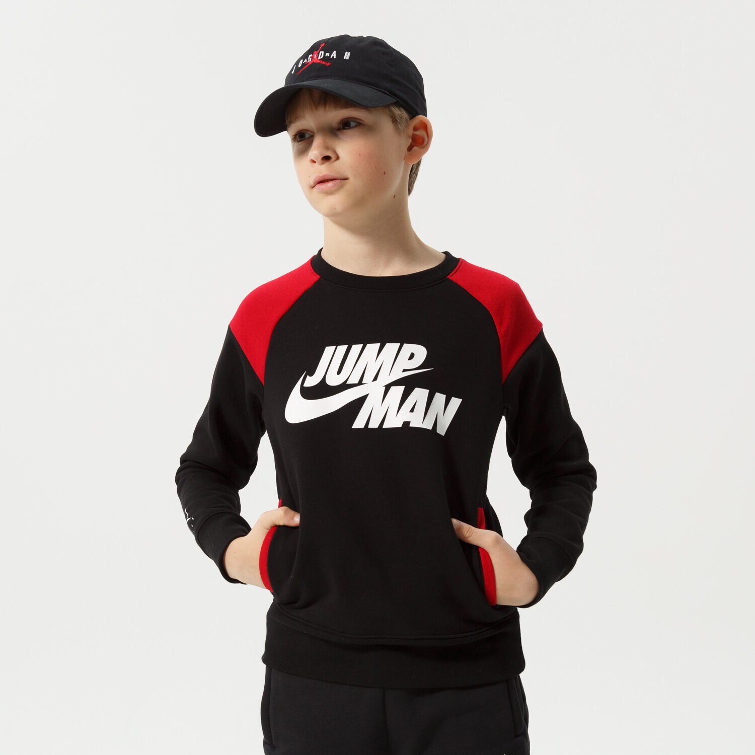 Kinder JORDAN SWEATSHIRT JUMPMAN X NIKE FLC CREW BOY 95B133-023 Schwarz