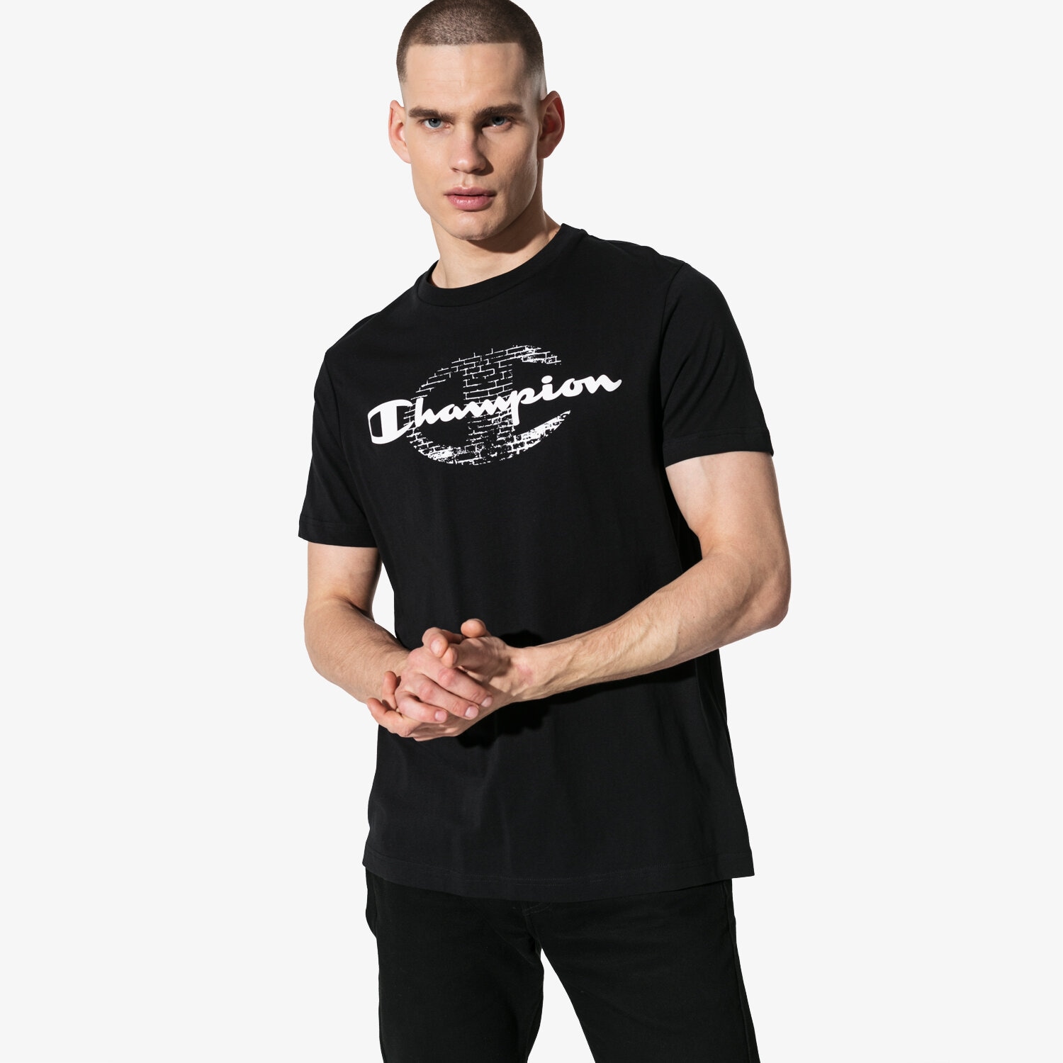 Herren T-Shirt CHAMPION T-SHIRT SS BIG LOGO T-SHIRT CHZ191186-2175 Schwarz