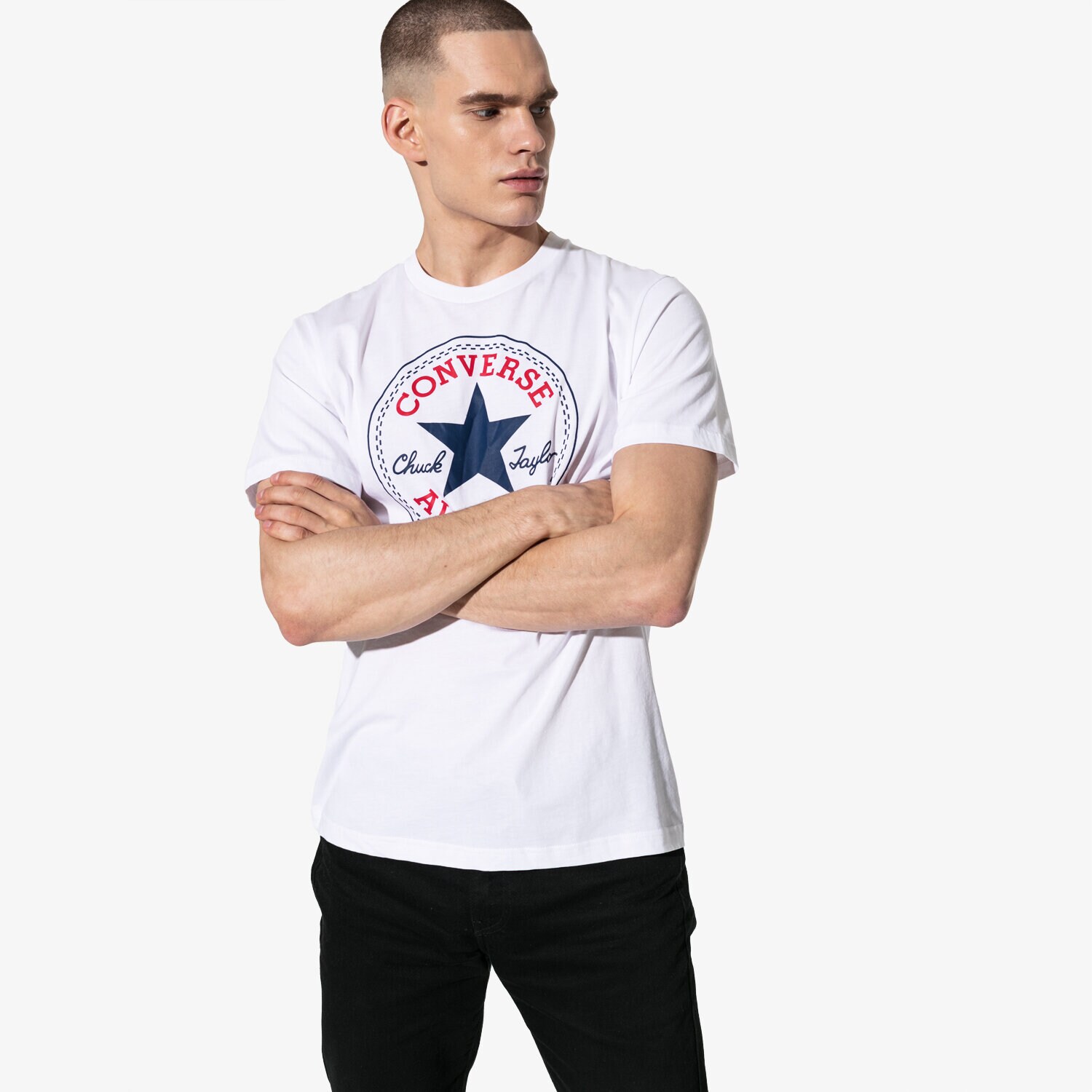 Herren T-Shirt CONVERSE T-SHIRT SS CHUCK PATCH TEE 10007887-A04 Weiß