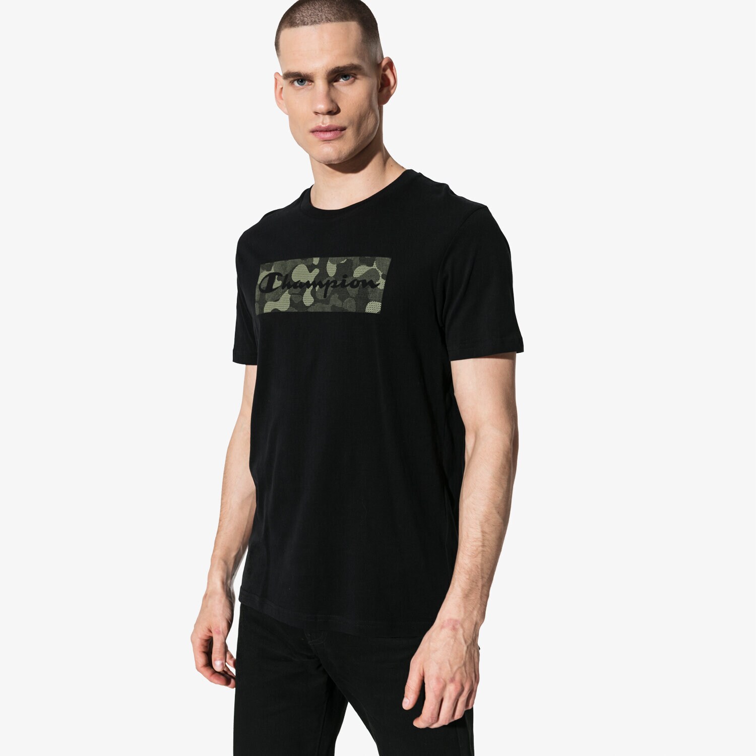 Herren T-Shirt CHAMPION T-SHIRT SS PRINTED T-SHIRT CHZ191183-2175 Schwarz