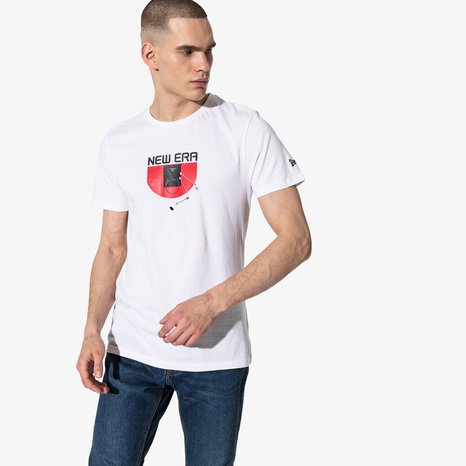 Herren T-Shirt NEW ERA T-SHIRT SS NE BASKETBALL TACTIC 12052223 Weiß