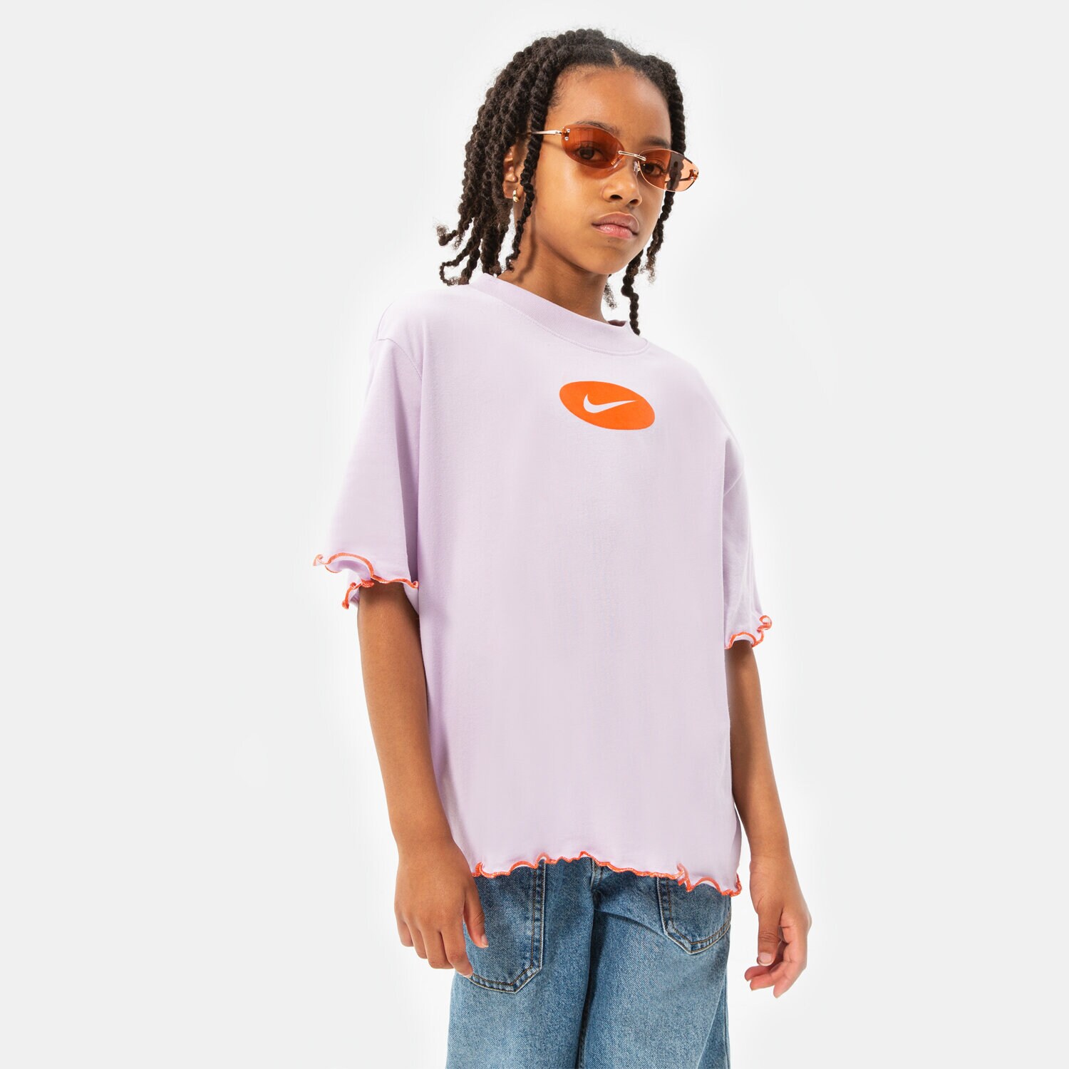 Kinder T-Shirt NIKE T-SHIRT G NK DF TEE ICON CLASH BOXY FR GIRL DQ4392-530 Violet