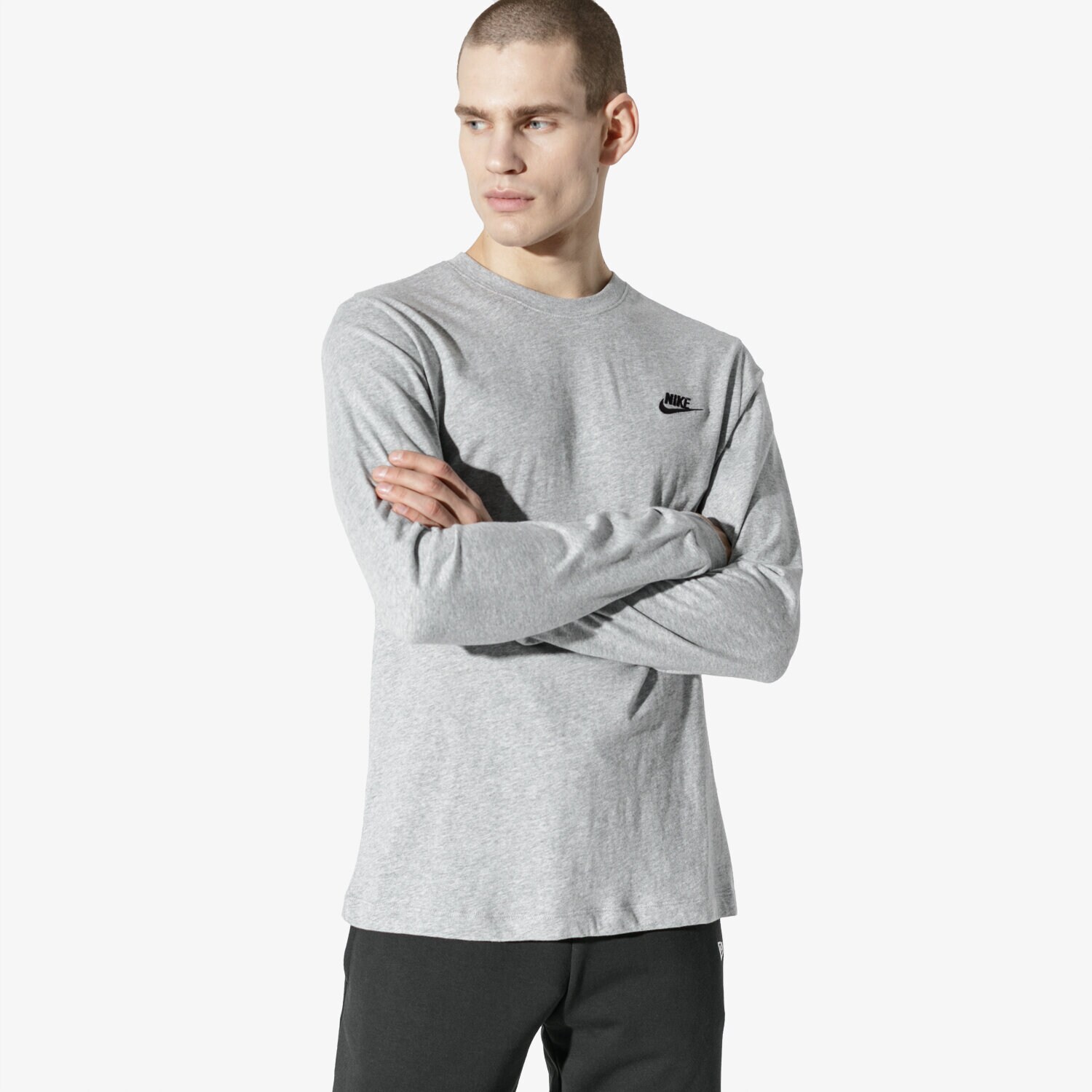 Herren T-Shirt NIKE T-SHIRT NSW CLUB LONG-SLEEVE TEE AR5193-063 Grau
