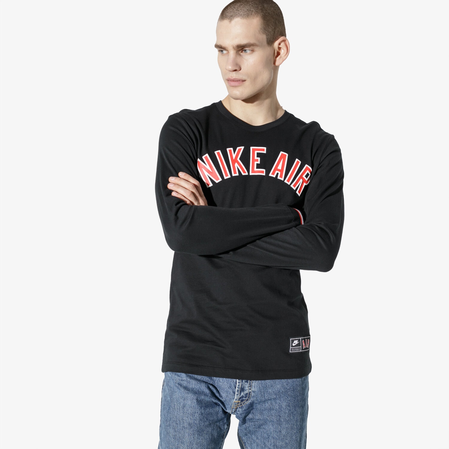 Herren T-Shirt NIKE T-SHIRT LS M NSW TEE LS CLTR NIKE AIR 1 AR5172-010 Schwarz