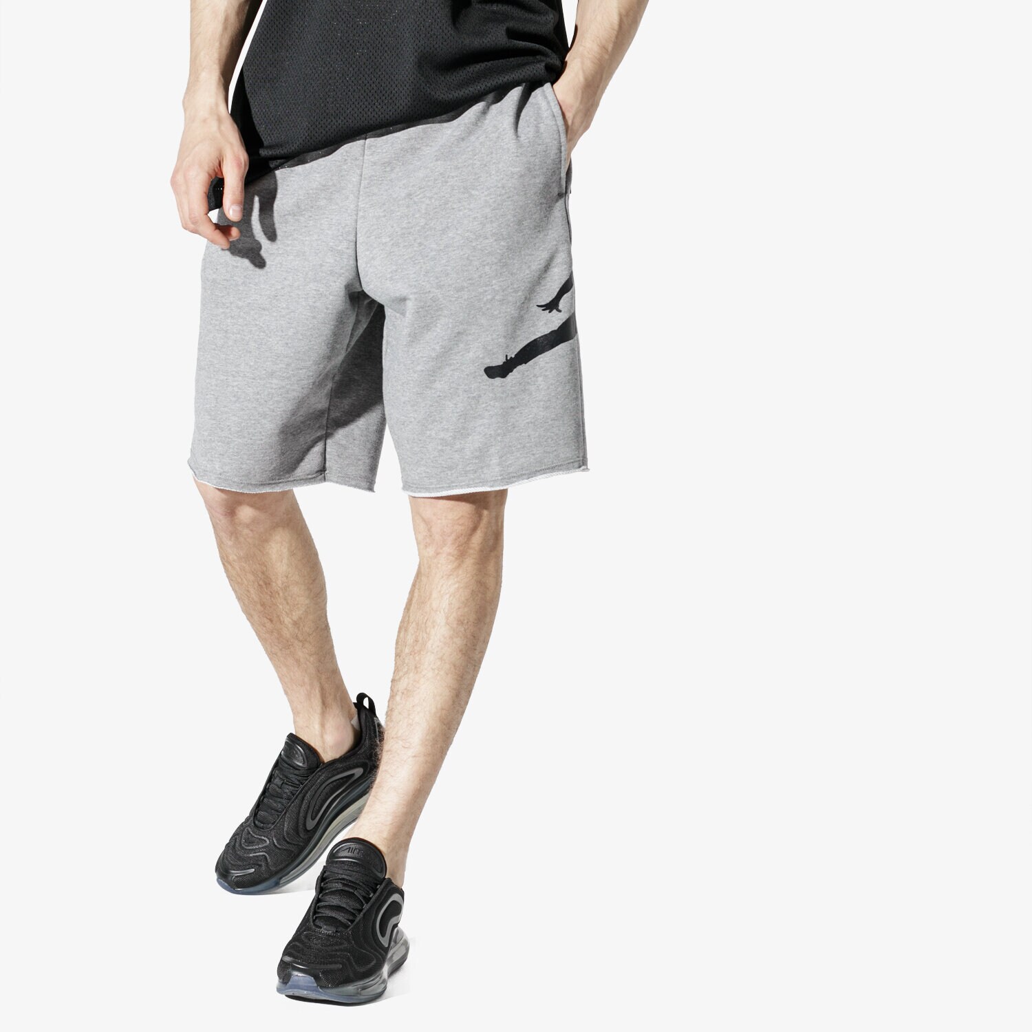 Herren Shorts JORDAN SHORTS M J JUMPMAN FLC SHORT JORDAN OFF CRT BBALL AQ3115-091 Grau
