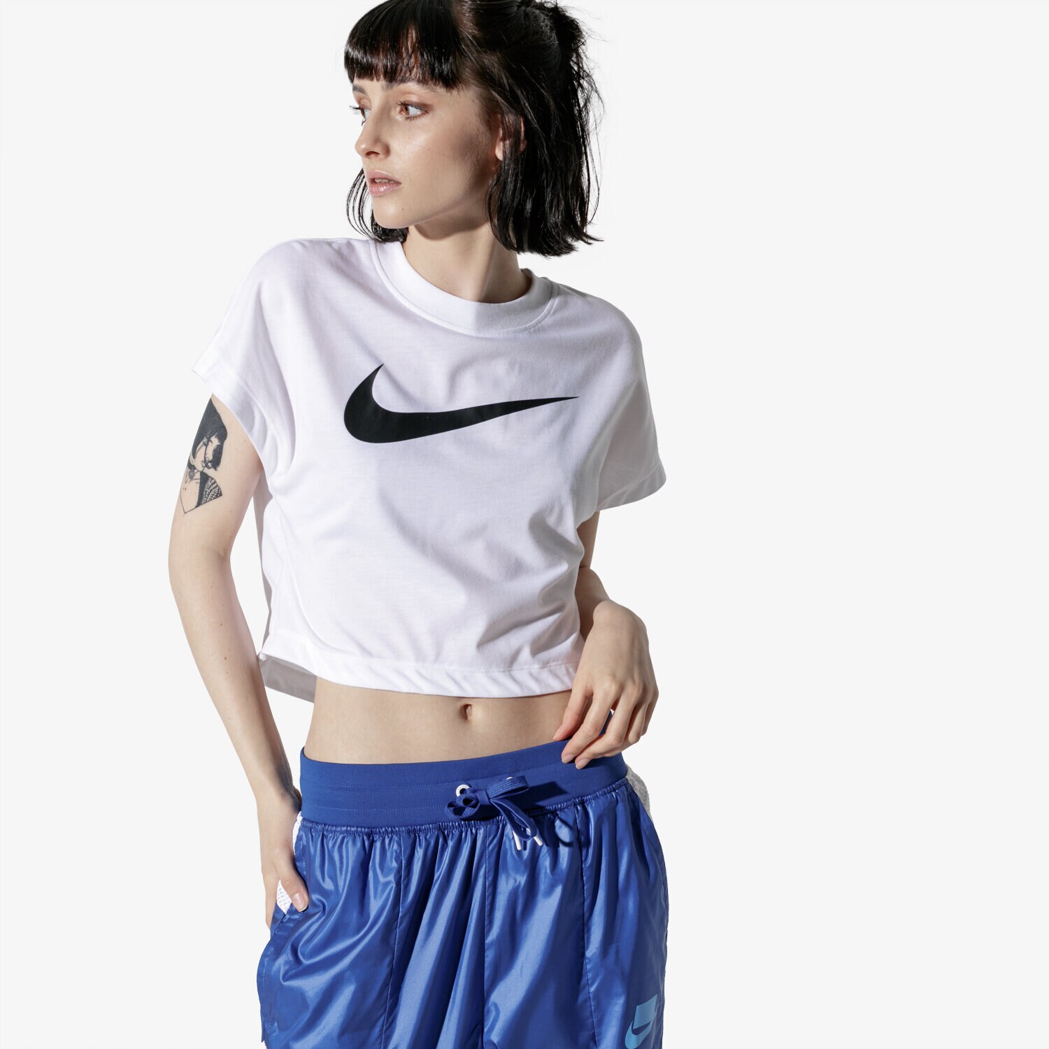 Damen T-Shirt NIKE TOP W NSW SWSH TOP CROP SS AR3064-100 Weiß