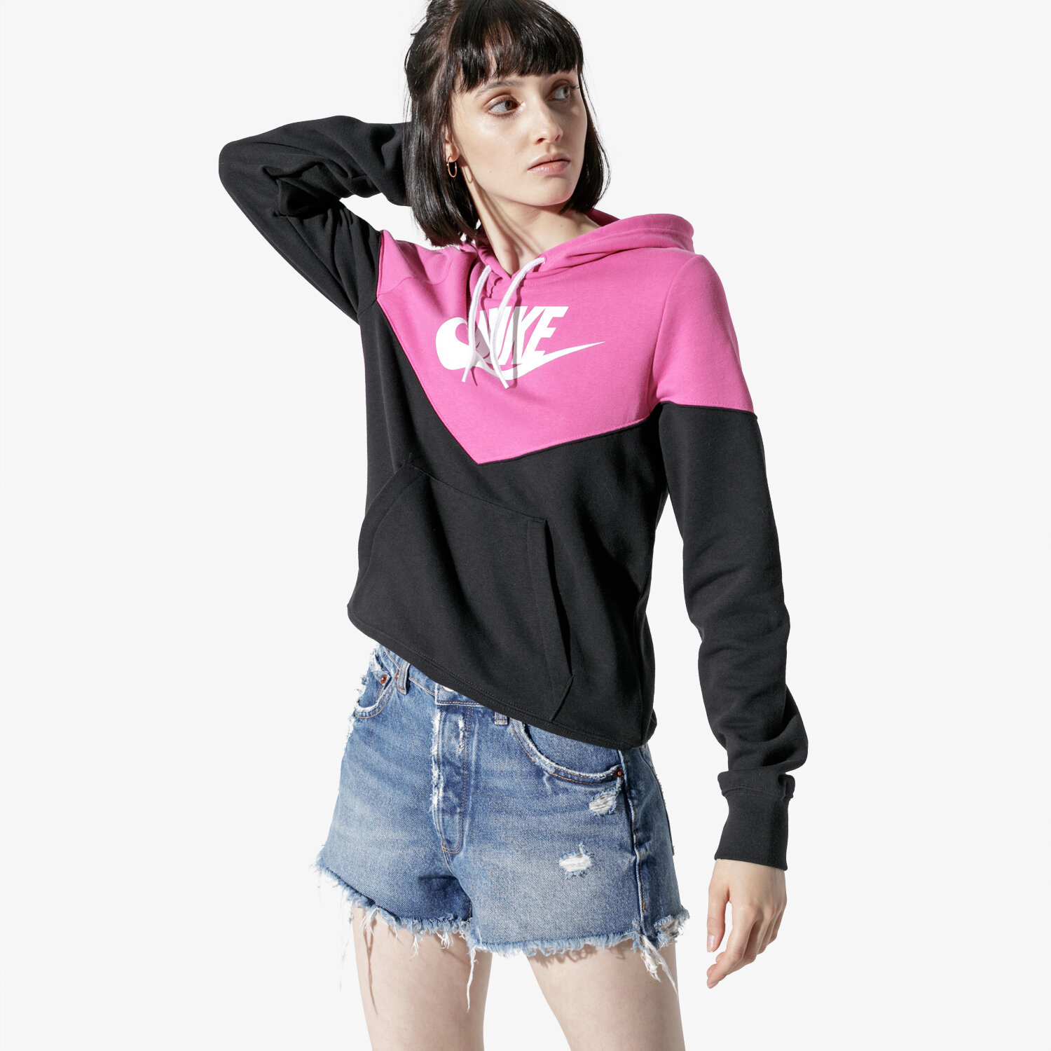 Damen NIKE SWEATSHIRT W NSW HRTG HOODIE FLC AR2509-011 Rosa