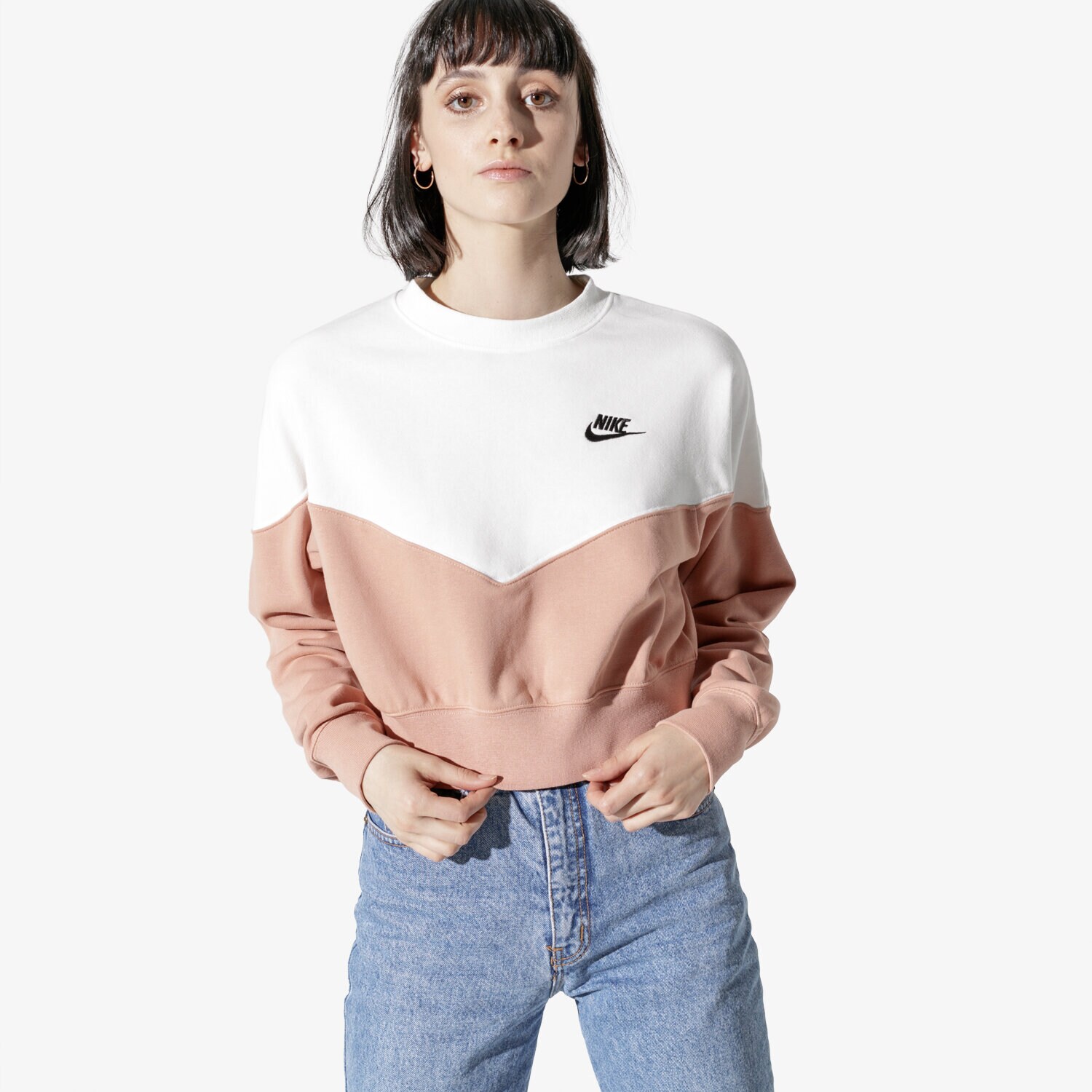 Damen NIKE SWEATSHIRT W NSW HRTG CREW FLC AR2505-605 Beige