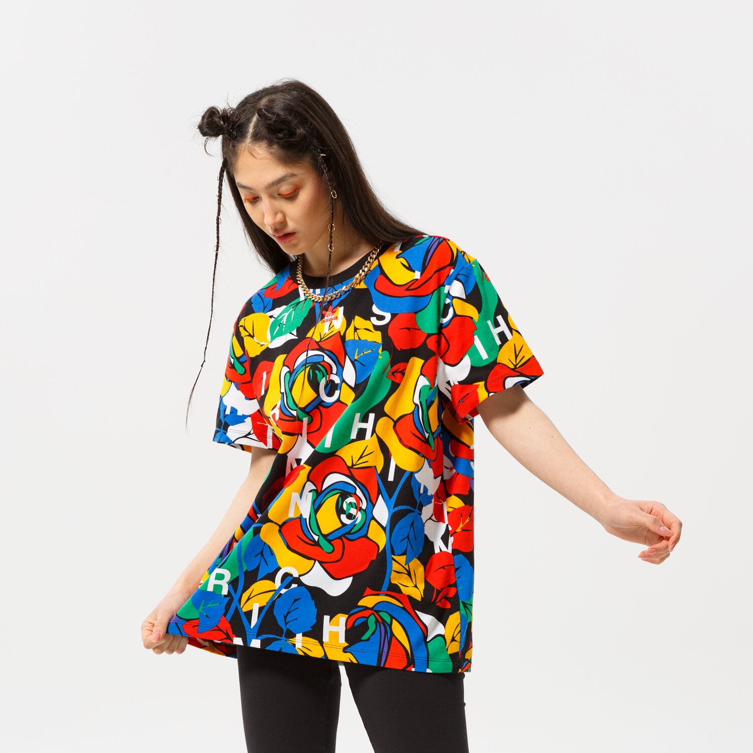 Damen T-Shirt ADIDAS T-SHIRT LOOSE HC4474 Multicolor
