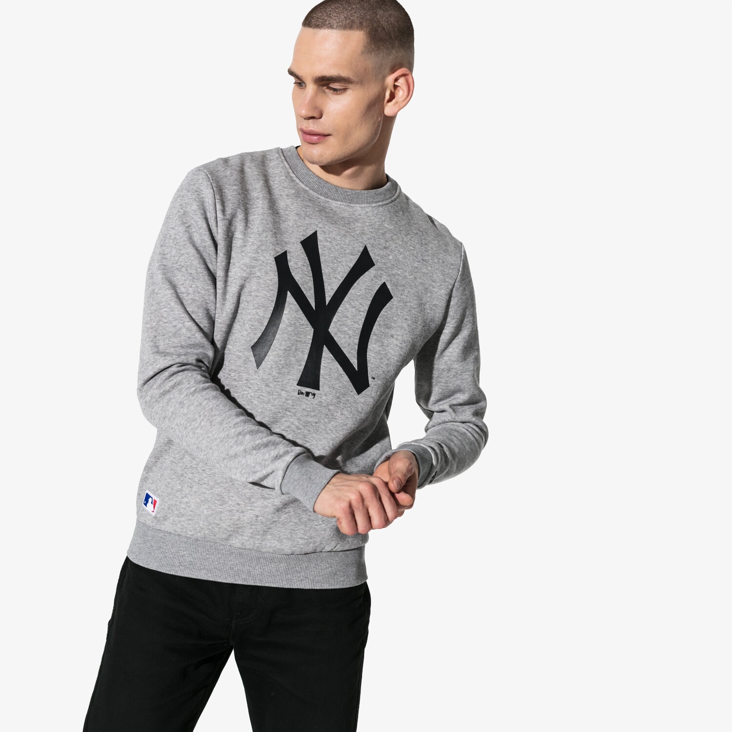 Herren NEW ERA SWEATSHIRT MLB NYY GREY NEW YORK YANKEES LGH 11863704 Grau
