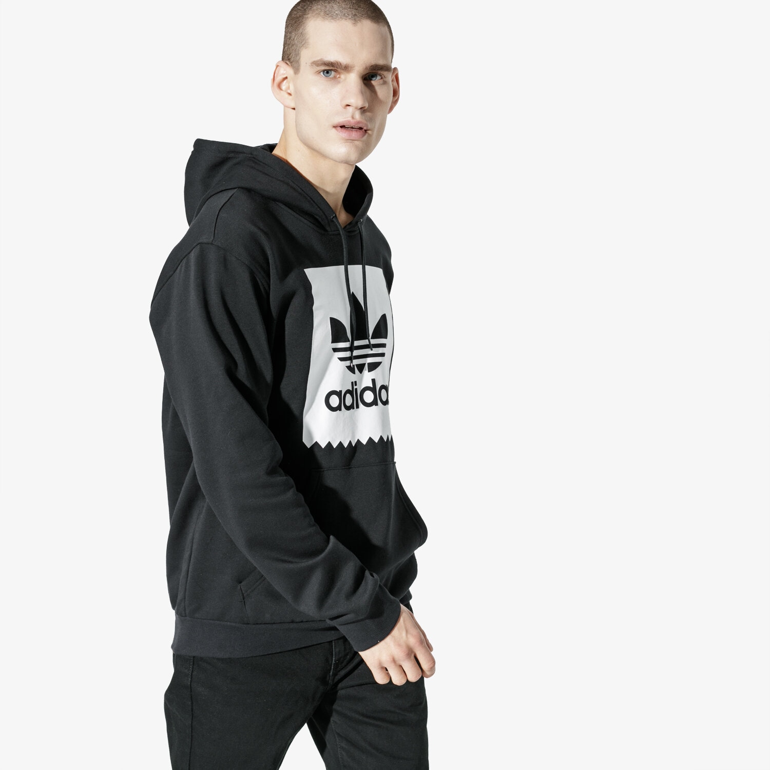 Herren ADIDAS SWEATSHIRT SOLID BB HOOD CW2358 Schwarz