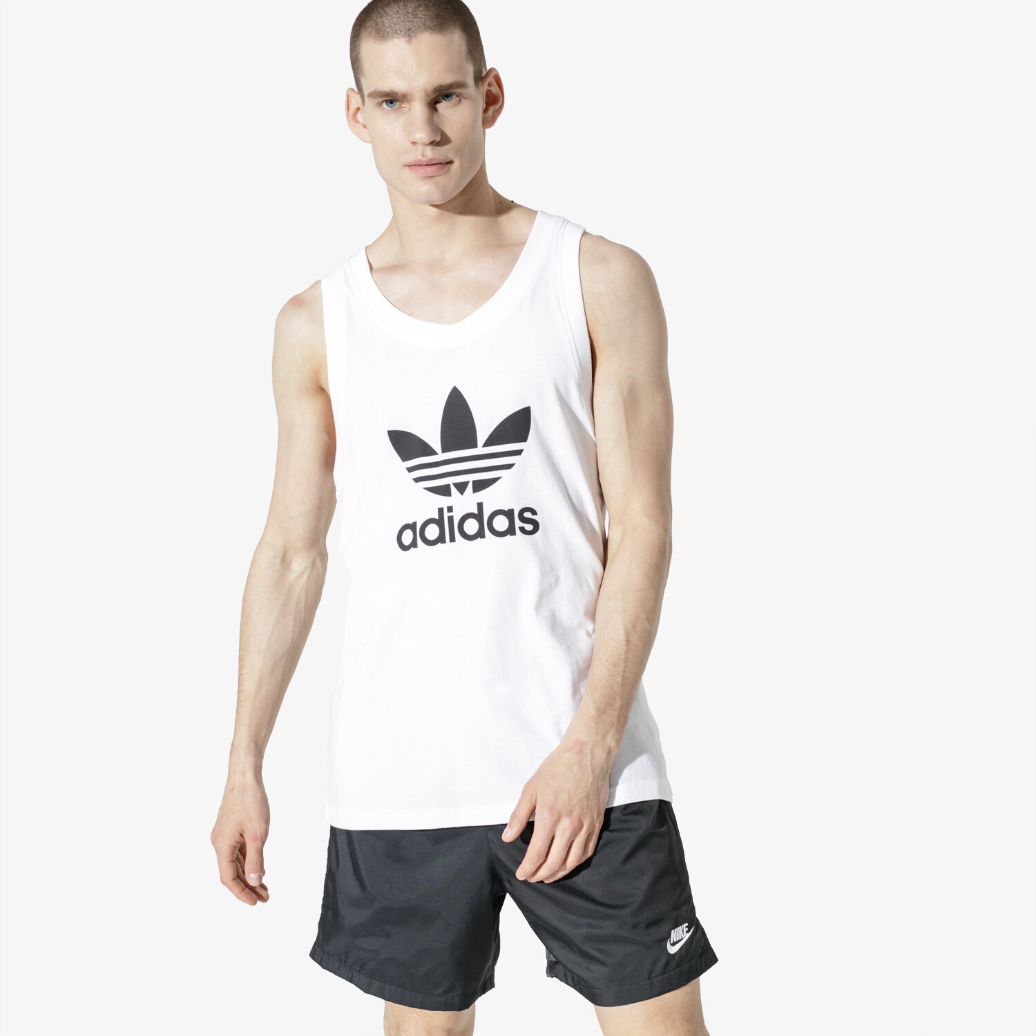 Herren Hosen ADIDAS TANK TREFOIL TANK WHT DV1508 Weiß