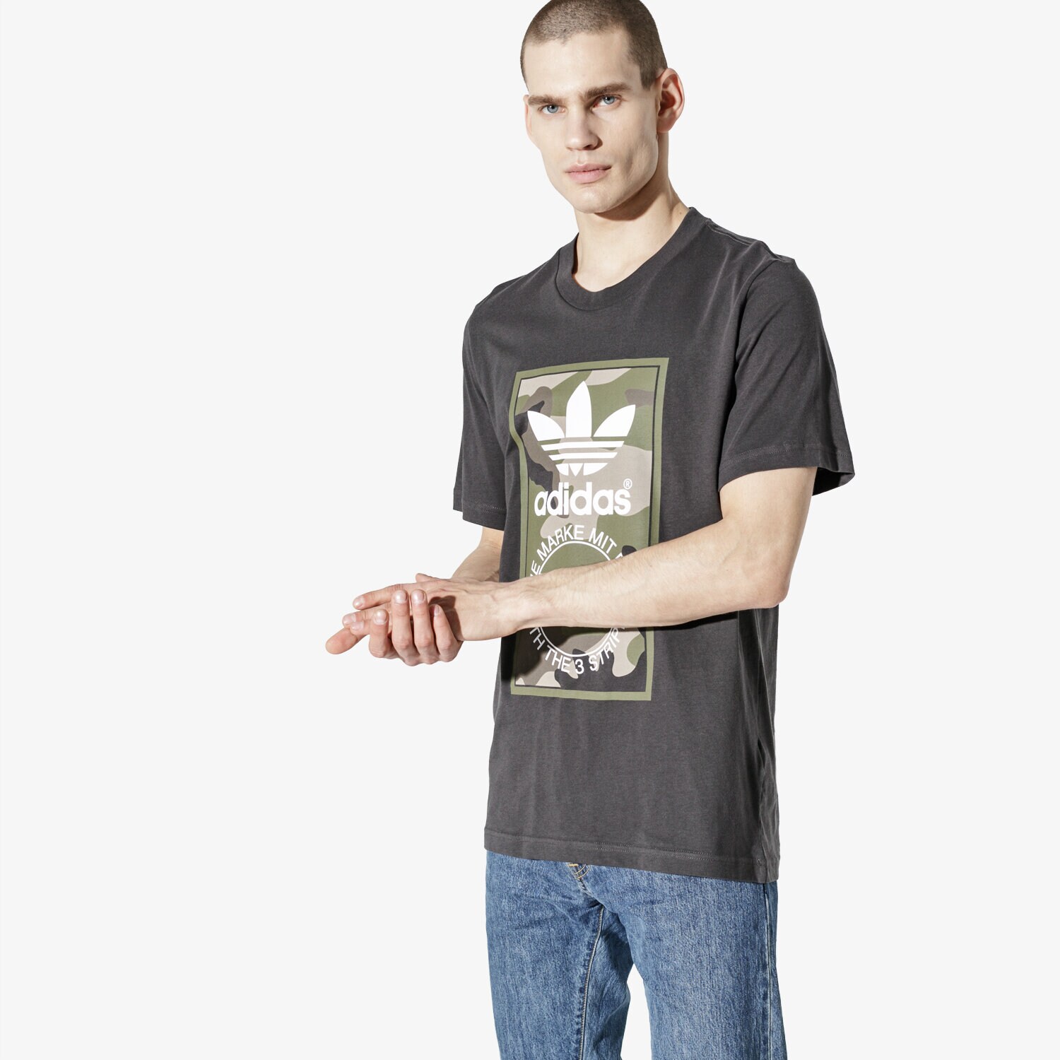 Herren T-Shirt ADIDAS T-SHIRT SS CAMO TEE GRAPHICS DV2060 Schwarz