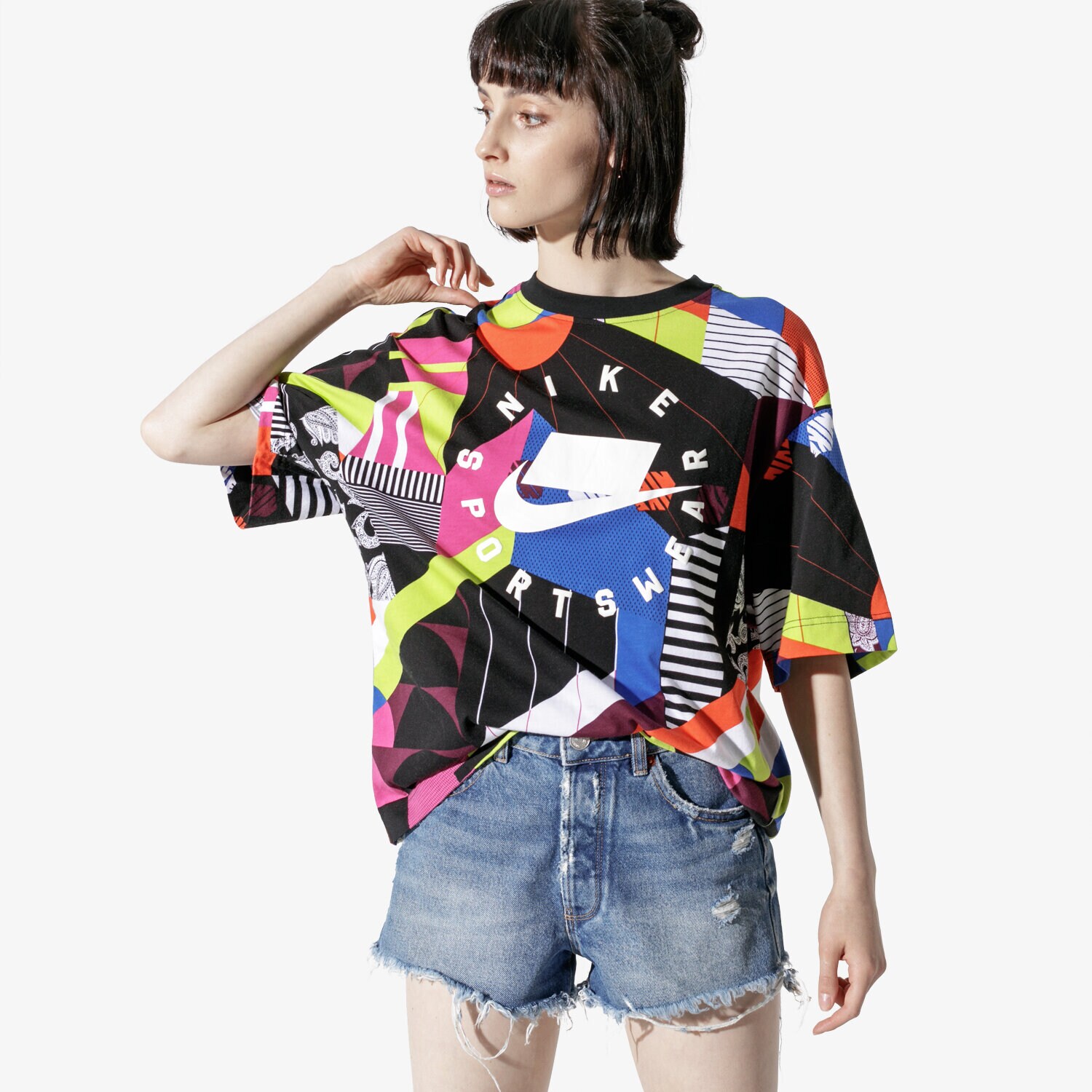Damen T-Shirt NIKE T-SHIRT SS W NSW NSP TOP SS AOP AT0564-010 Multicolor
