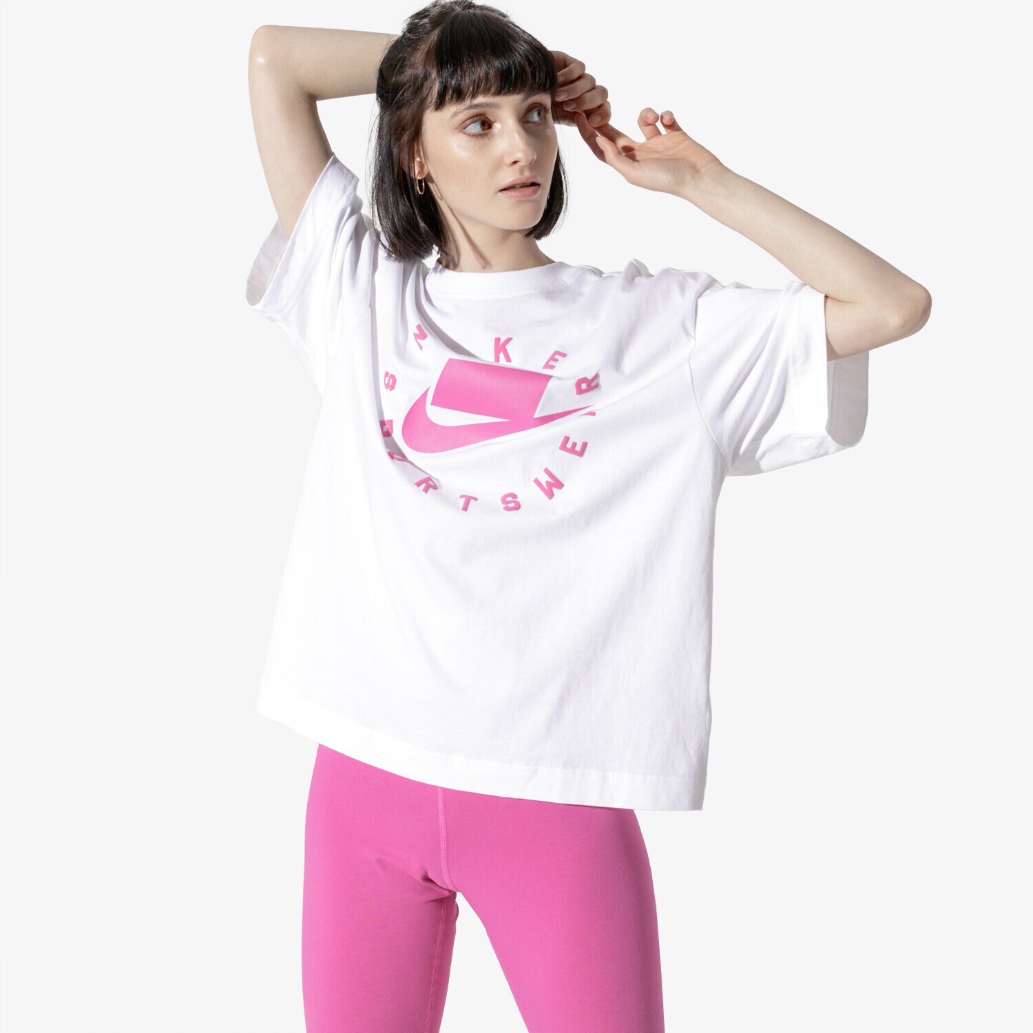 Damen T-Shirt NIKE T-SHIRT SS W NSW NSP TOP SS AOP AT0564-100 Weiß