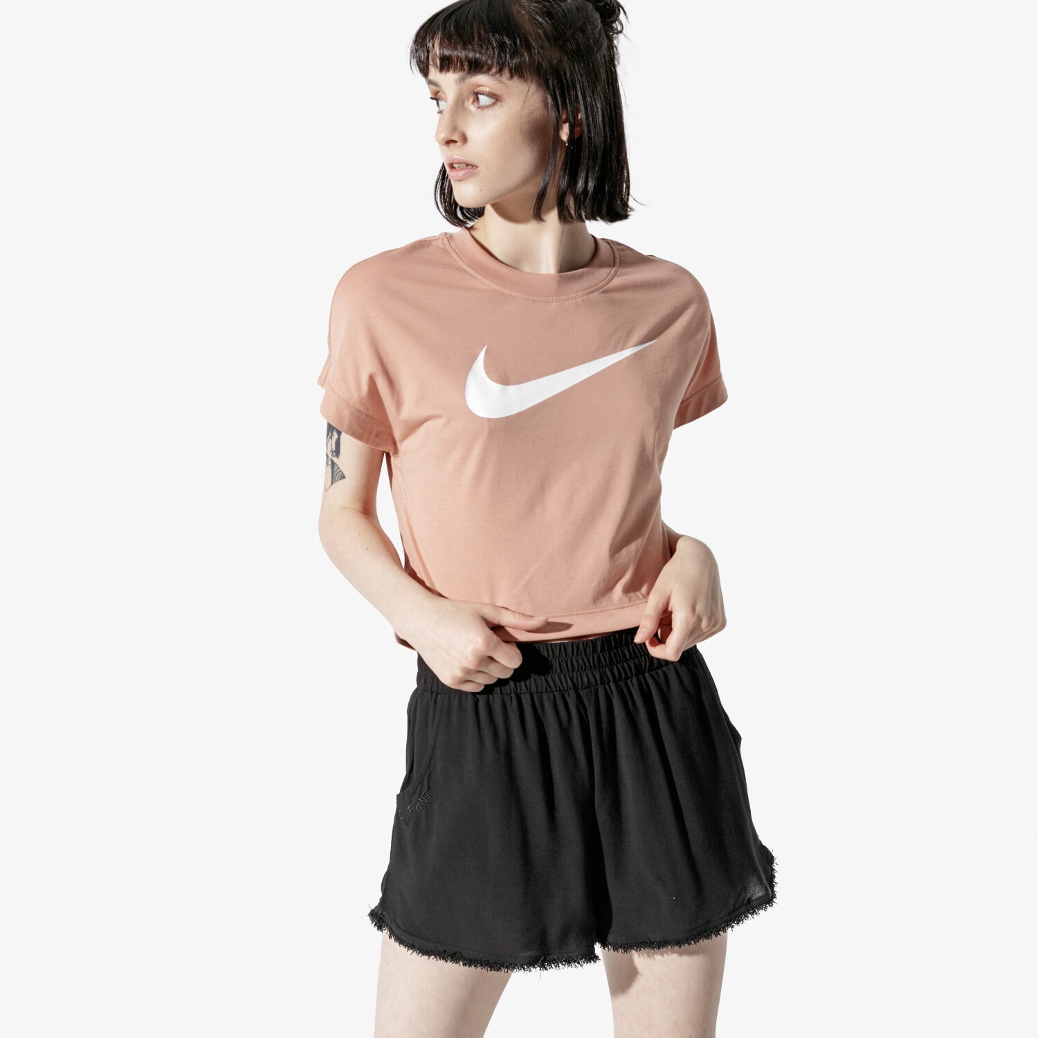 Damen T-Shirt NIKE TOP W NSW SWSH TOP CROP SS AR3064-605 Multicolor