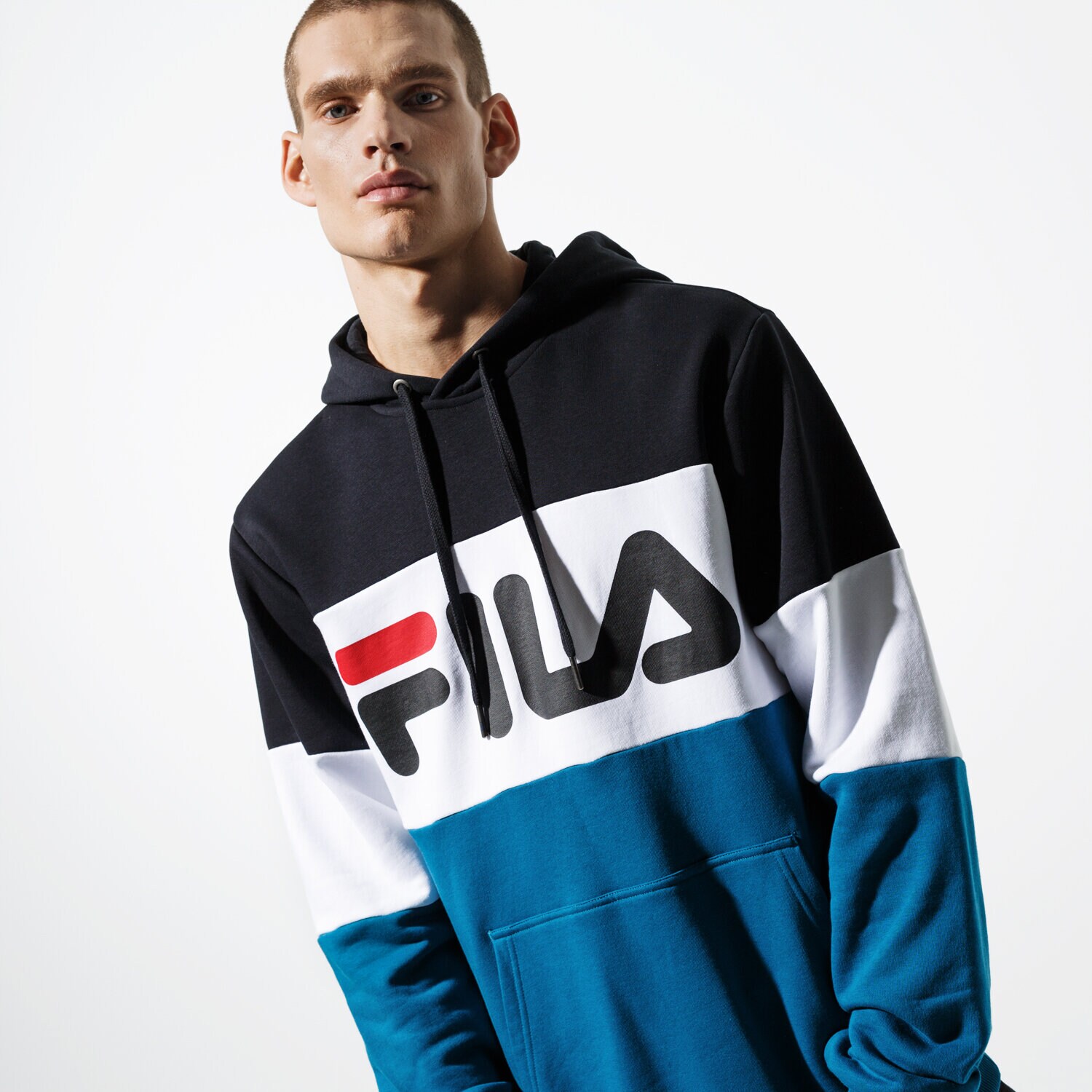 Herren FILA SWEATSHIRT NIGHT BLOCKED HOODY 687001A217 Blau