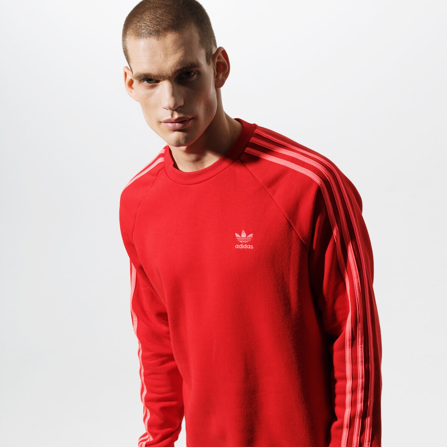 Herren ADIDAS SWEATSHIRT 3-STRIPES CREW EJ9693 Rot