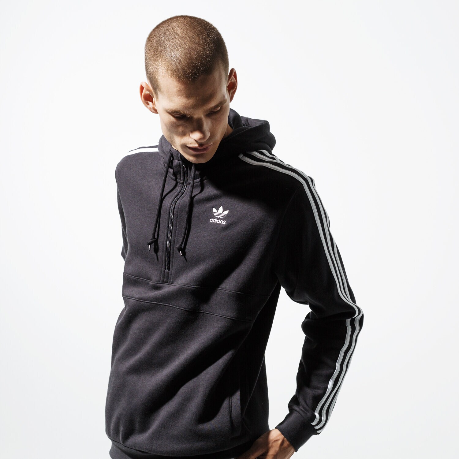 Herren ADIDAS SWEATSHIRT 3-STRIPES HZ ED6050 Schwarz